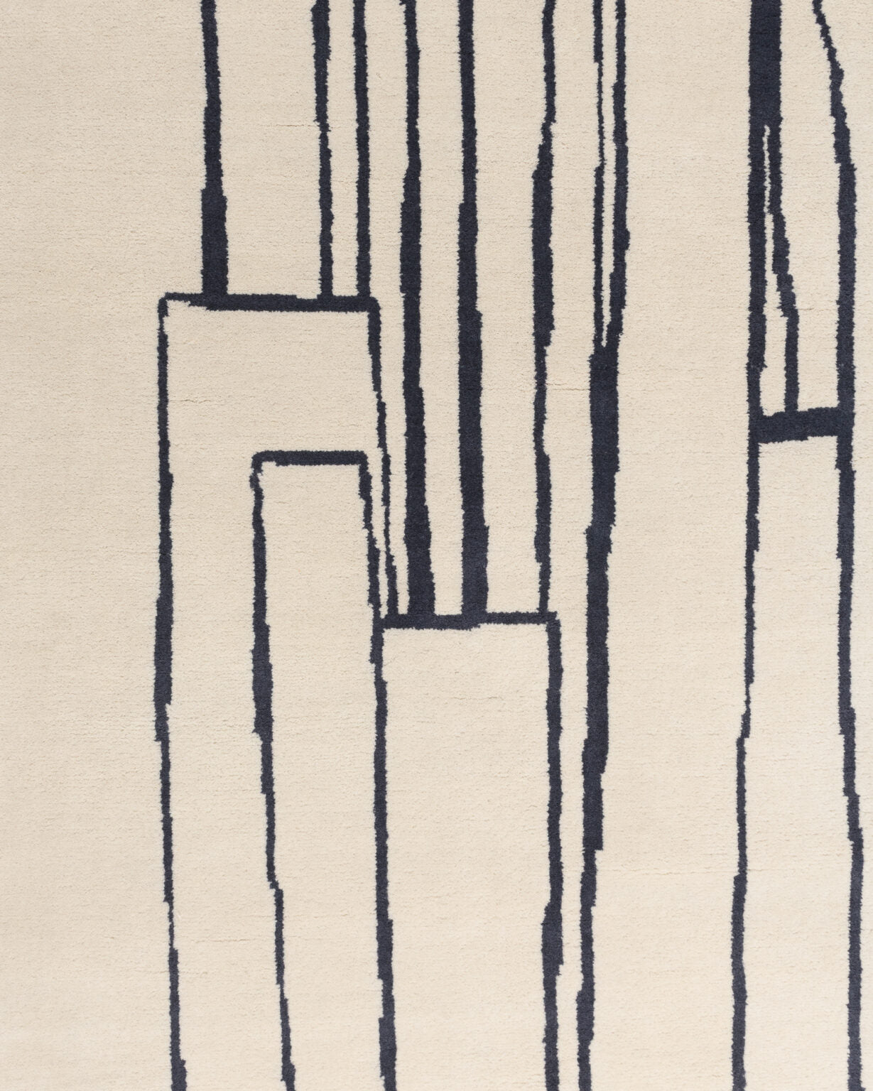 Asymetrická dekorativní koberec CONTOUR šedobéžový s černou