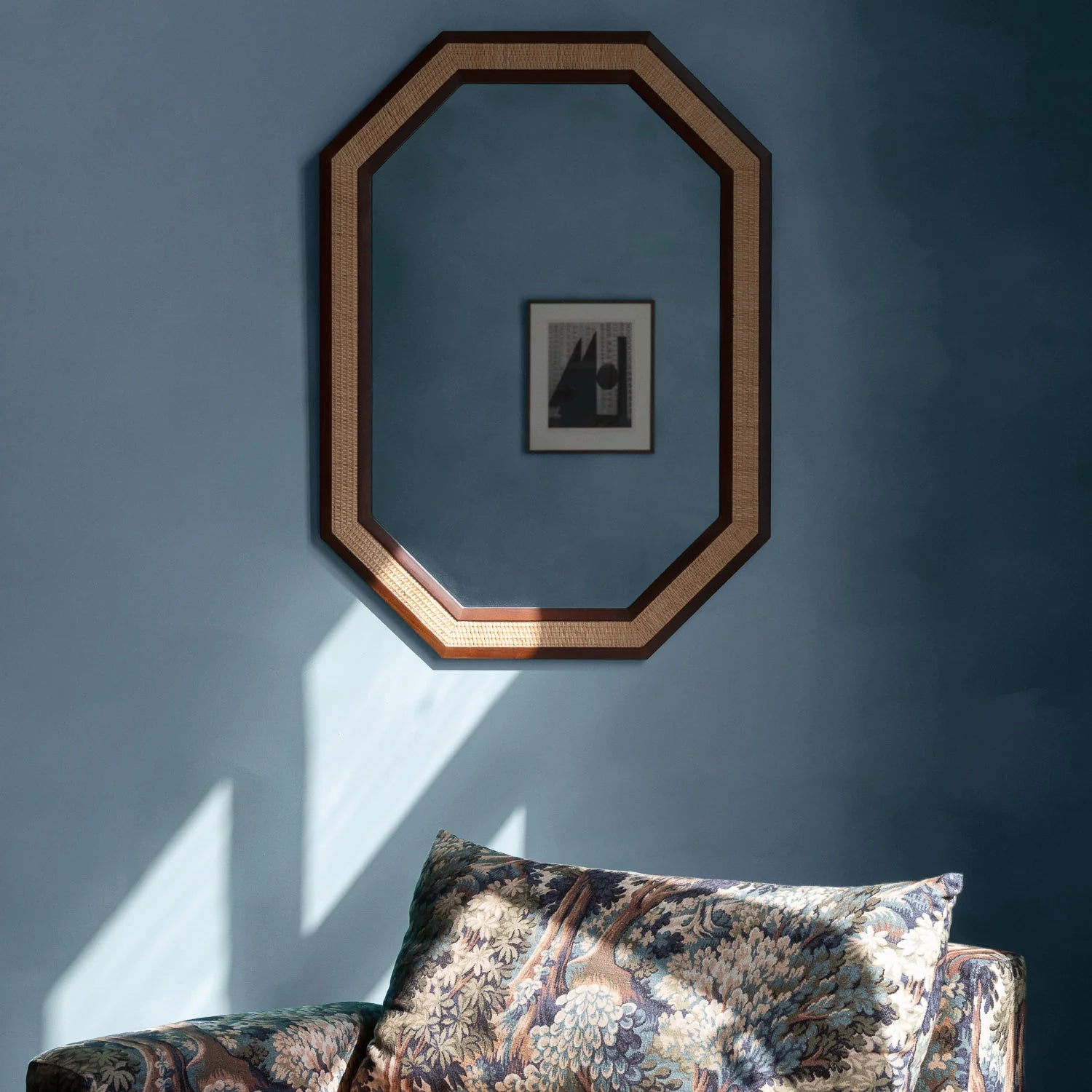 RATTAN Mirror Mahogany and Rattan