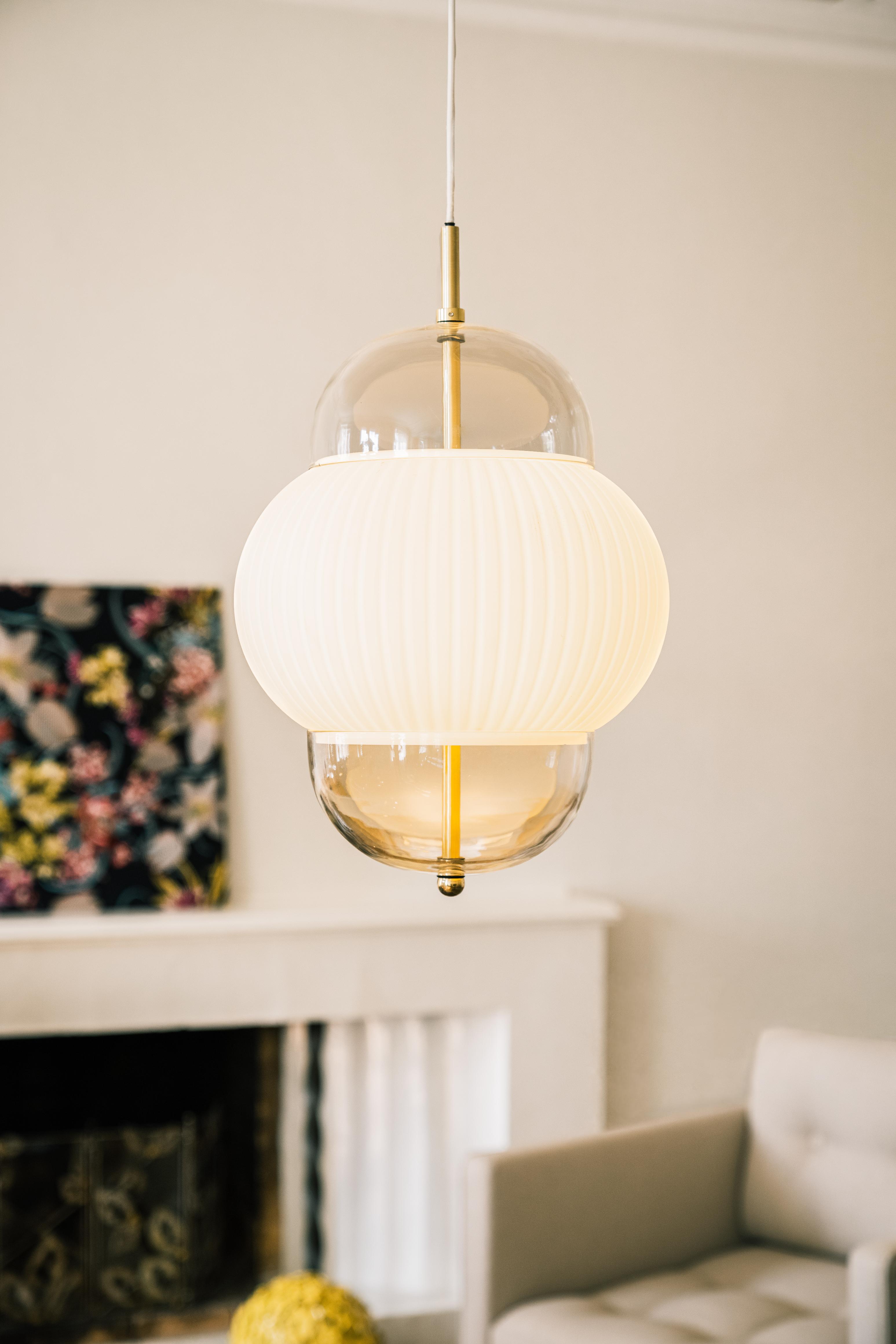 SHAHIN pendant lamp white with gold