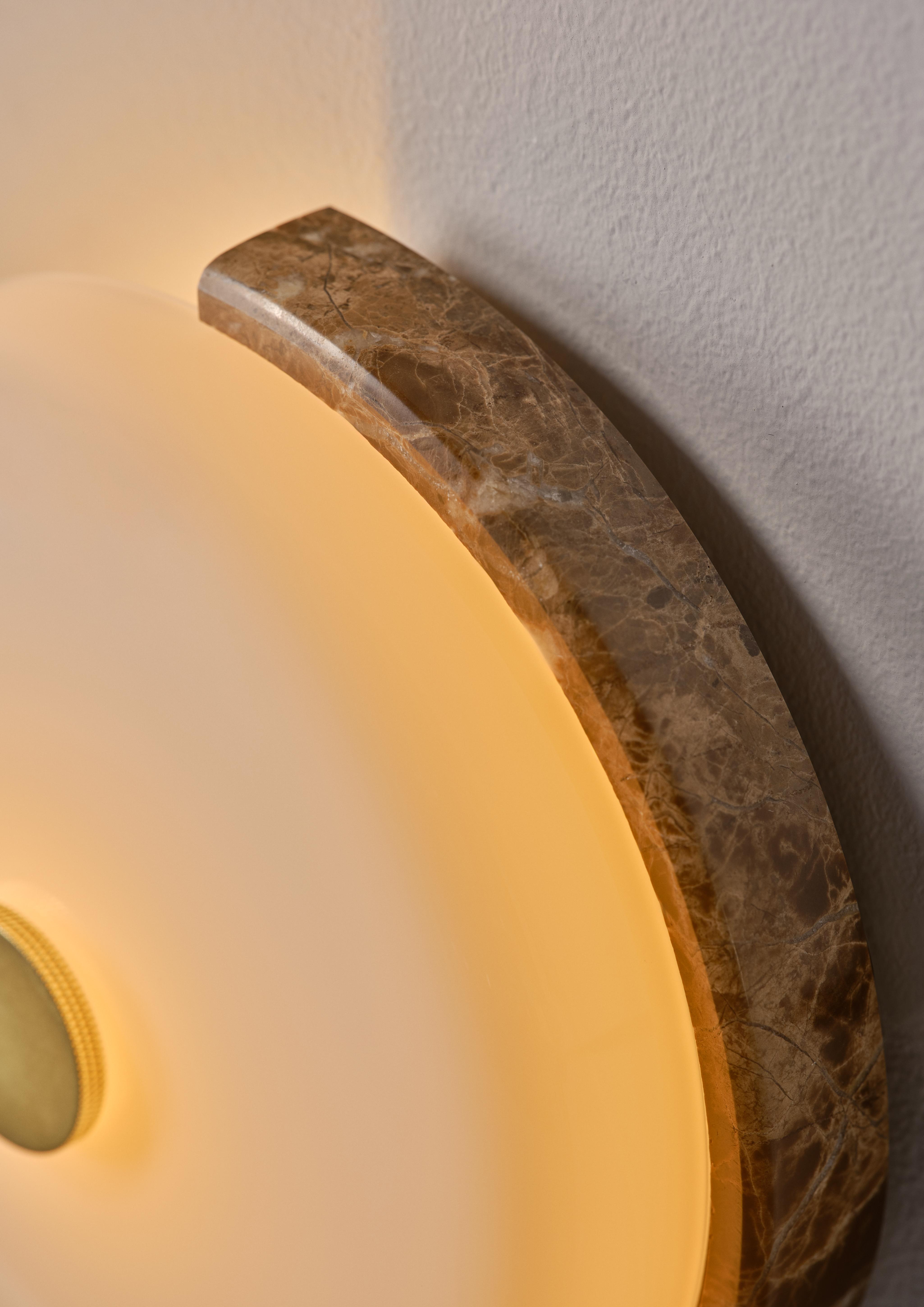 TRIP wall lamp brown marble with milky white glass