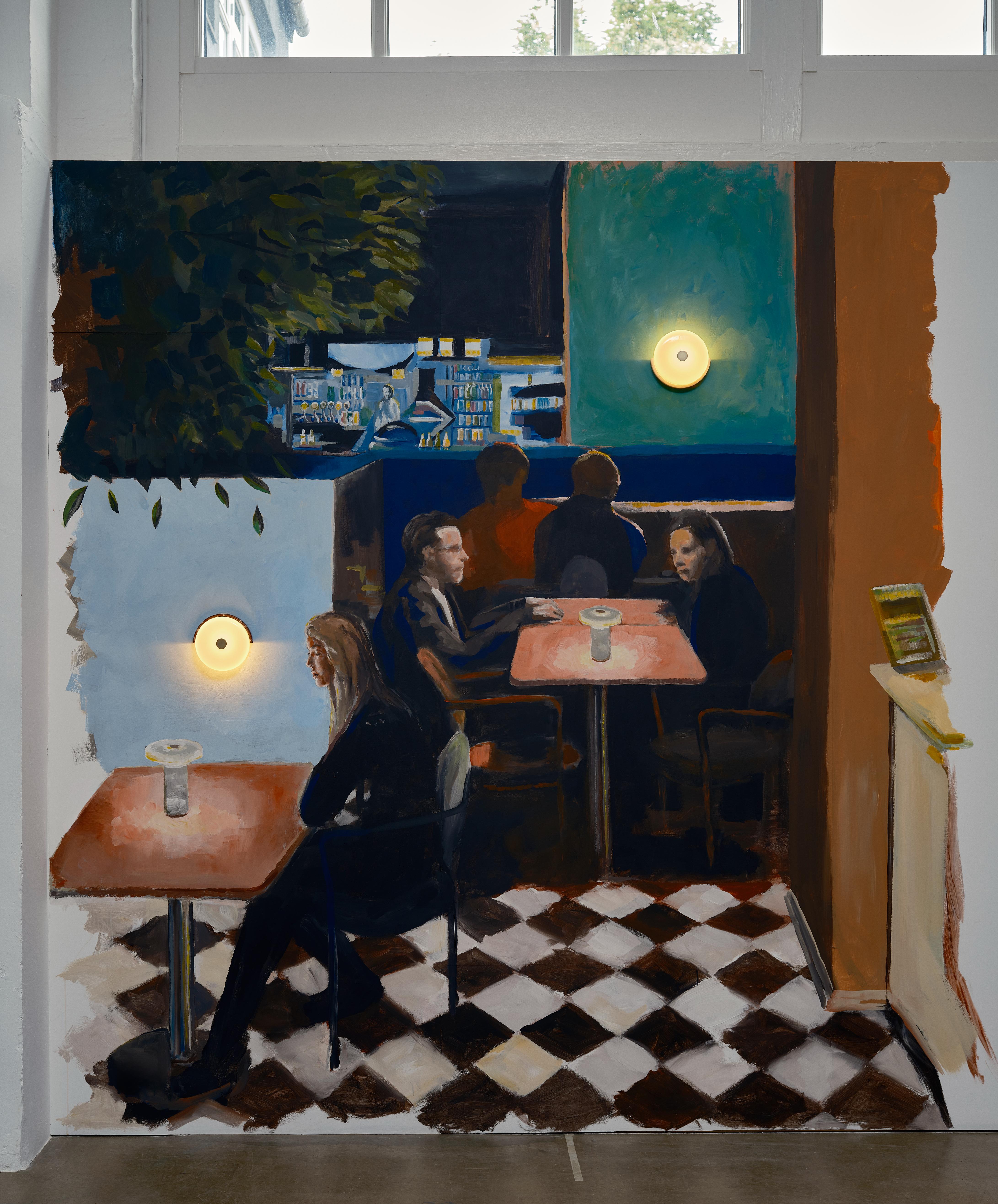 TRIP Wall Lamp White Marble with Milky White Glass