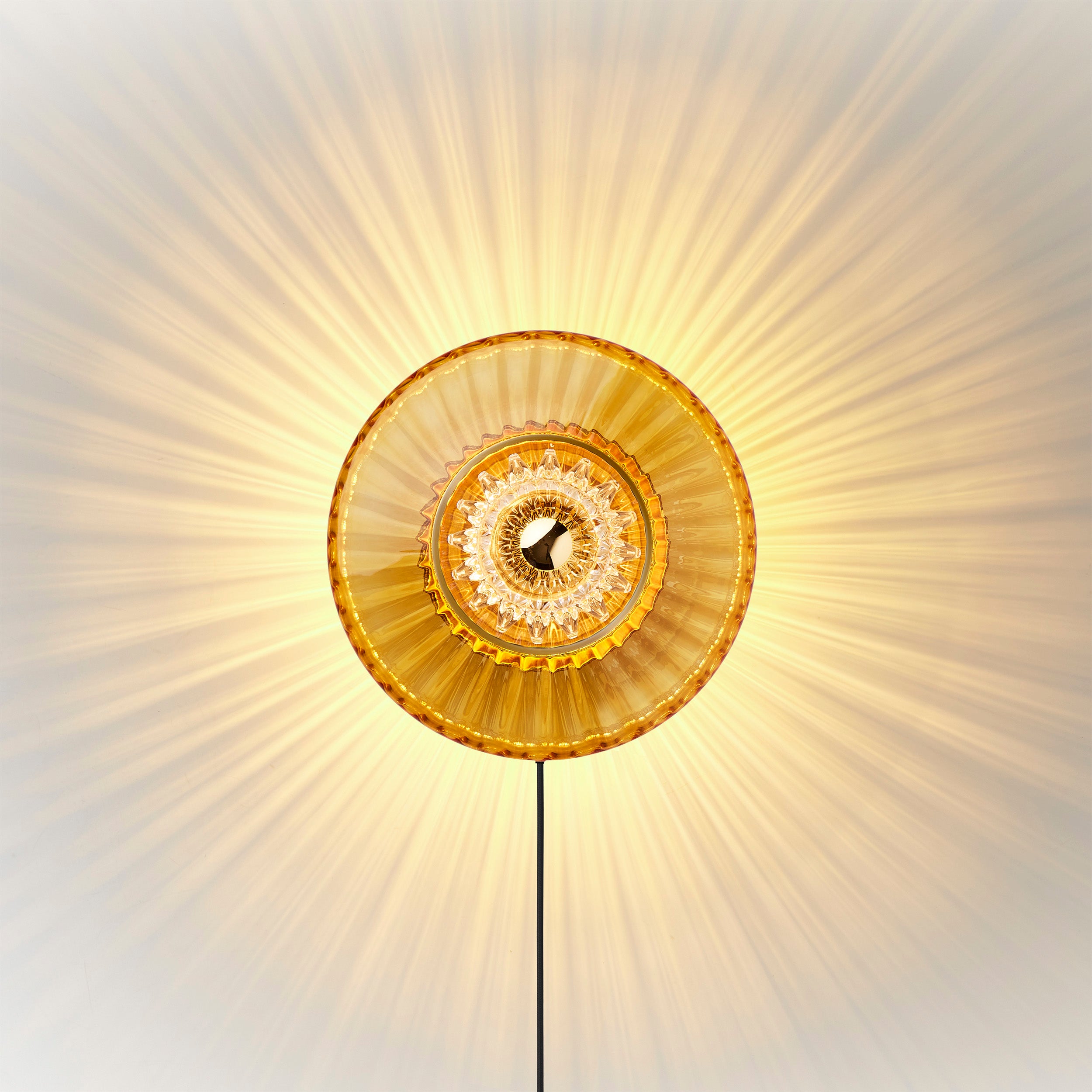 NEW WAVE OPTIC amber transparent wall lamp