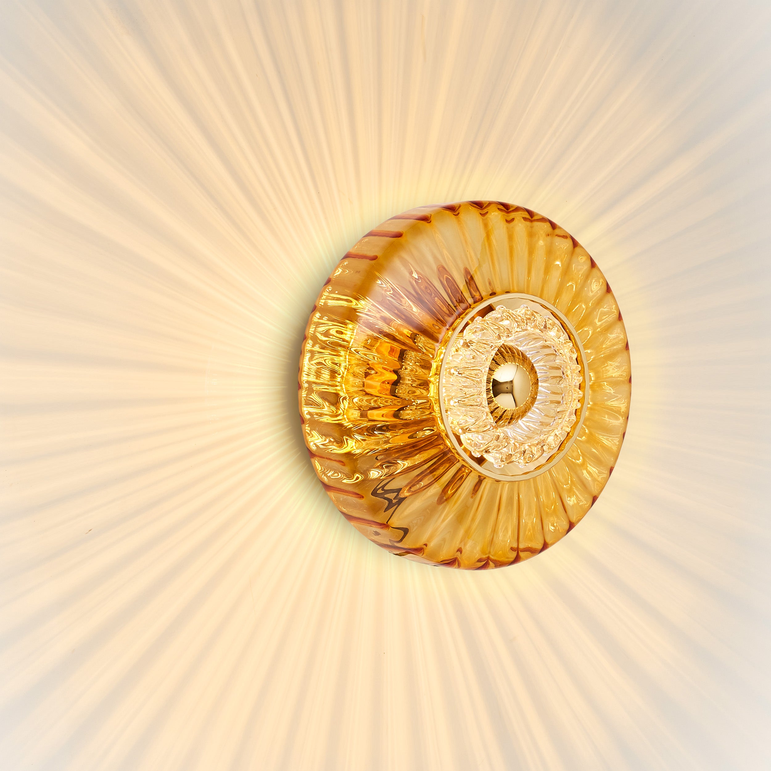 NEW WAVE OPTIC amber transparent wall lamp