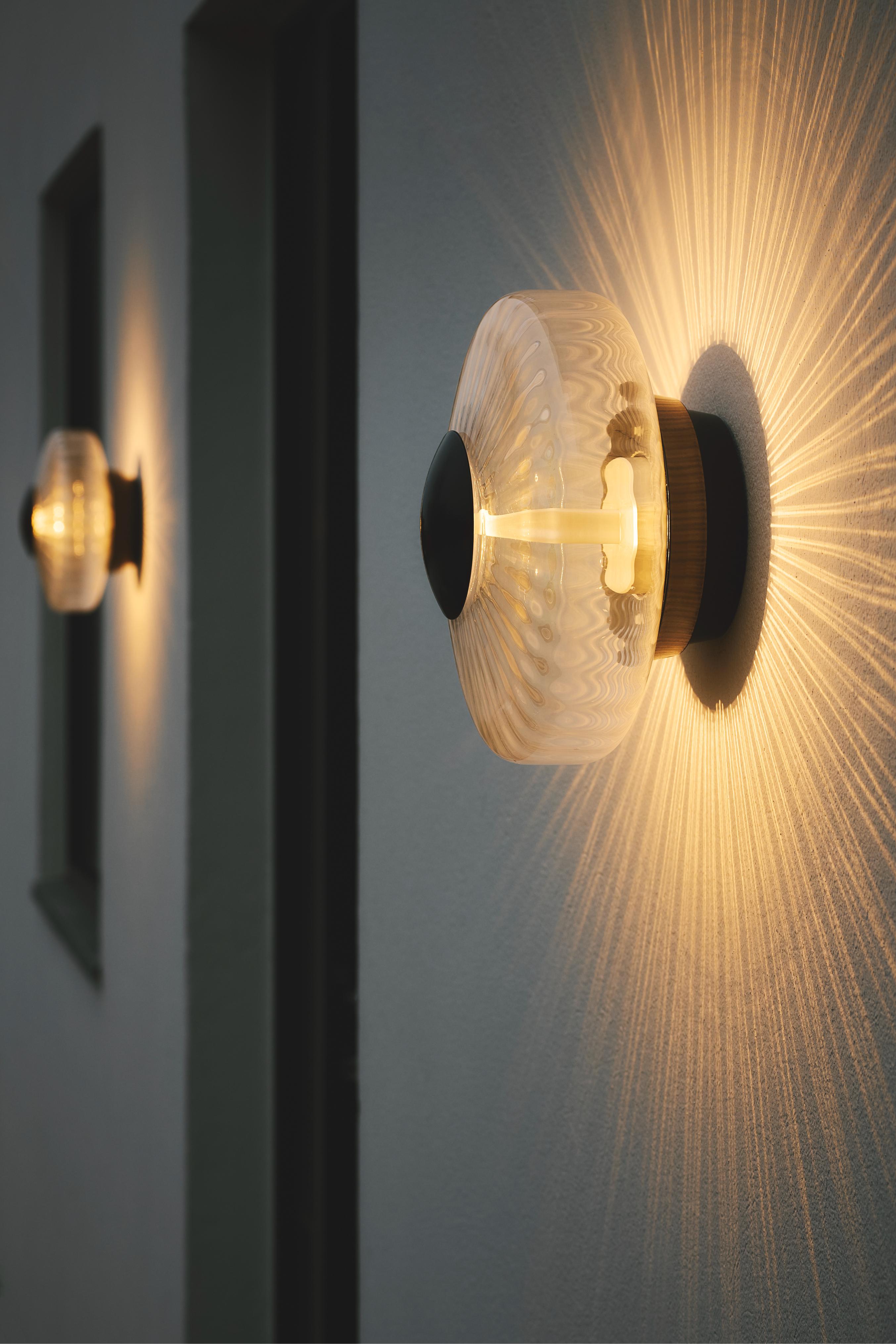 NEW WAVE OPTIC transparent outdoor wall lamp with black finish