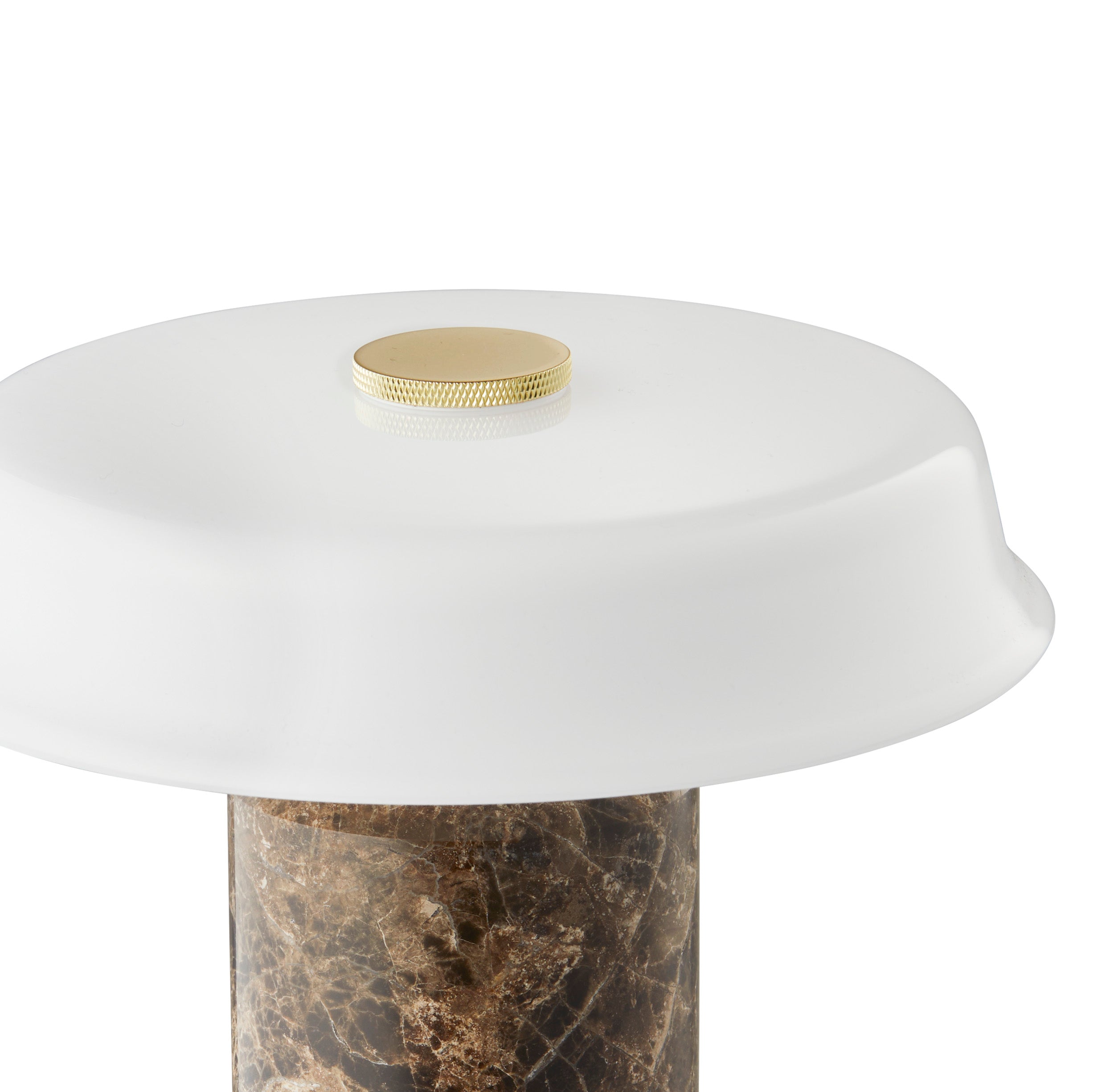 Přenosná lampa TRIP Č. 2 hnědý mramor s mléčně bílým sklem