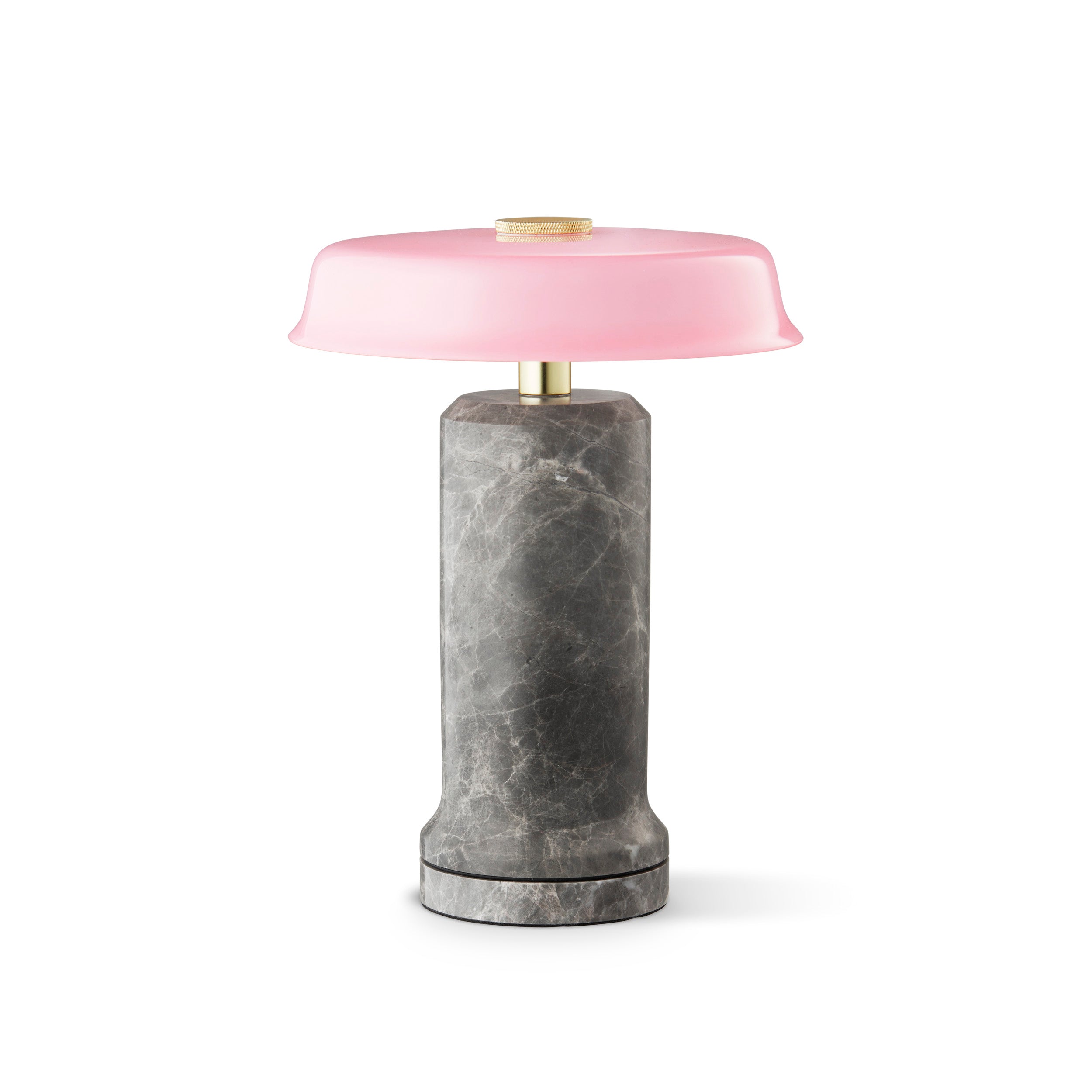 Přenosná lampa TRIP Č. 2 stříbrný mramor s růžovým sklem