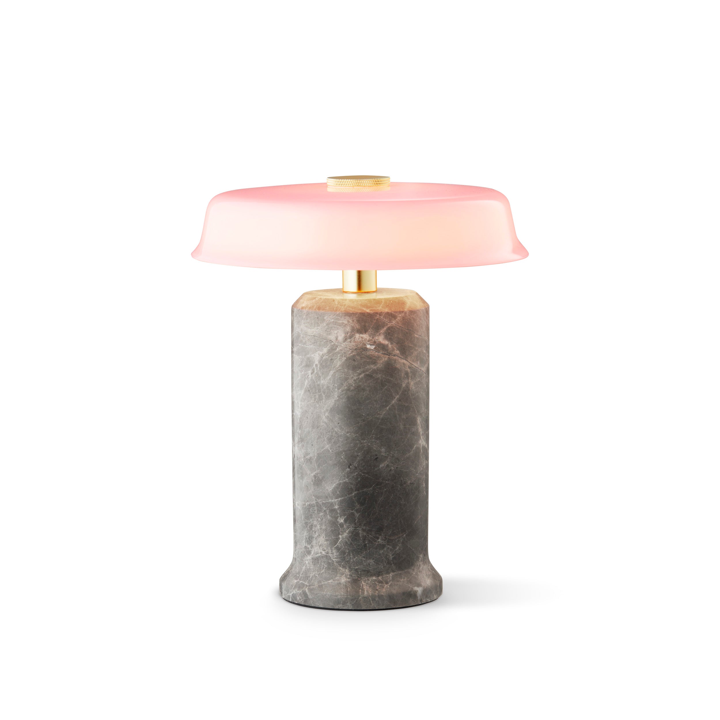 Přenosná lampa TRIP Č. 2 stříbrný mramor s růžovým sklem