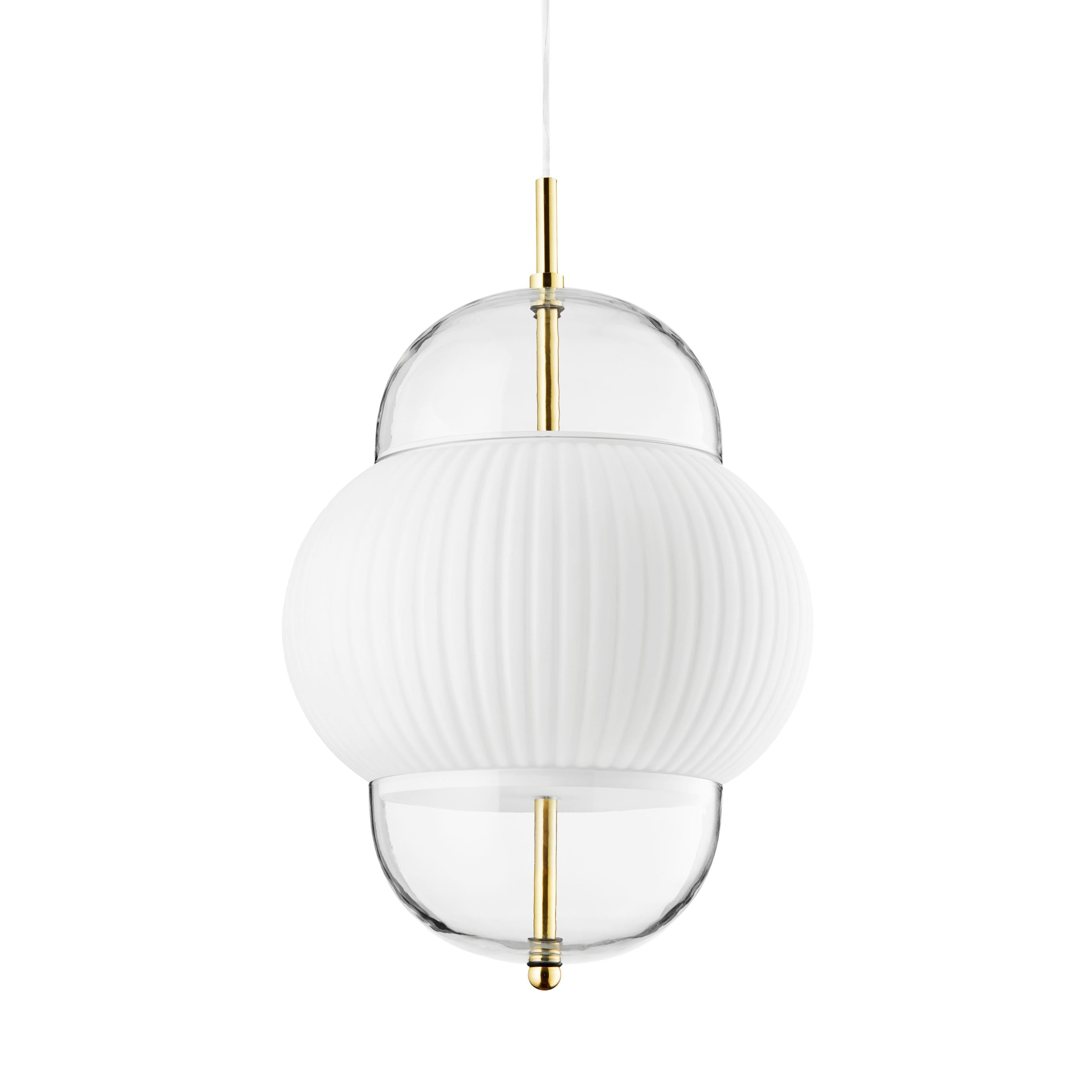 SHAHIN pendant lamp white with gold