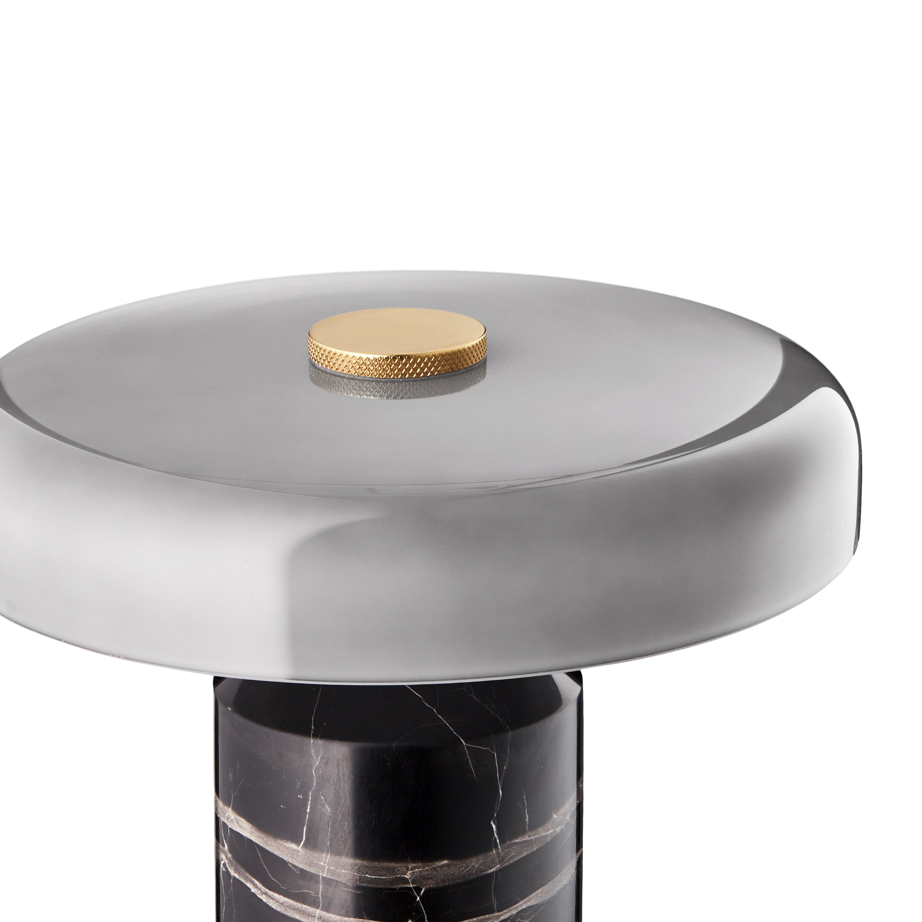 Portable lamp TRIP gray marble with smoky glass