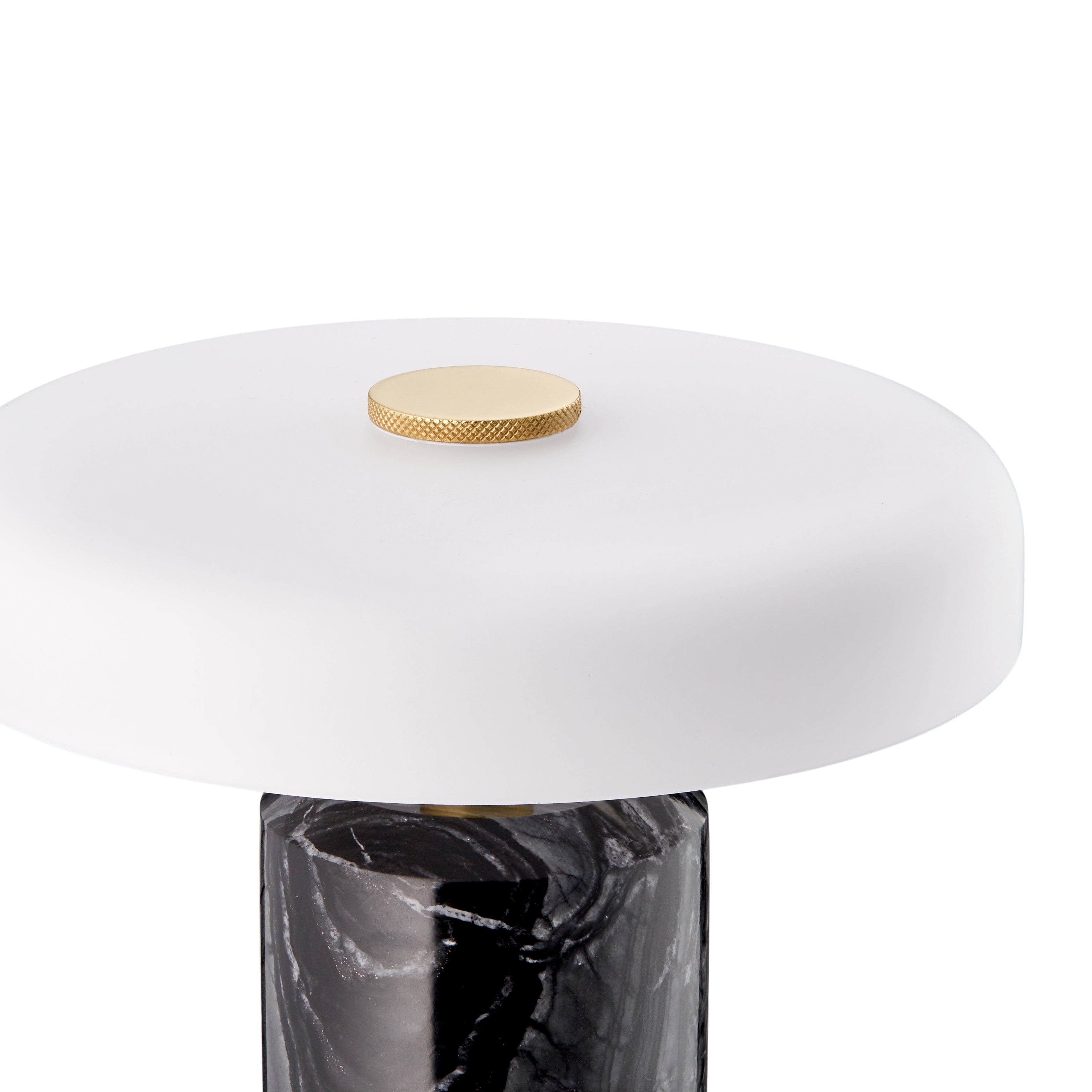 Portable lamp TRIP black marble with milky white glass