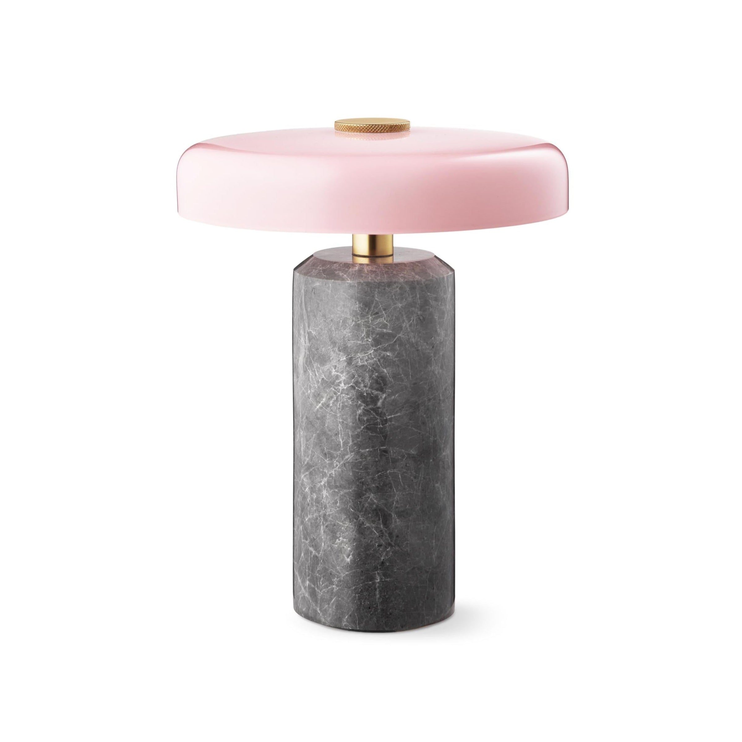 Portable lamp TRIP silver marble with pink glass