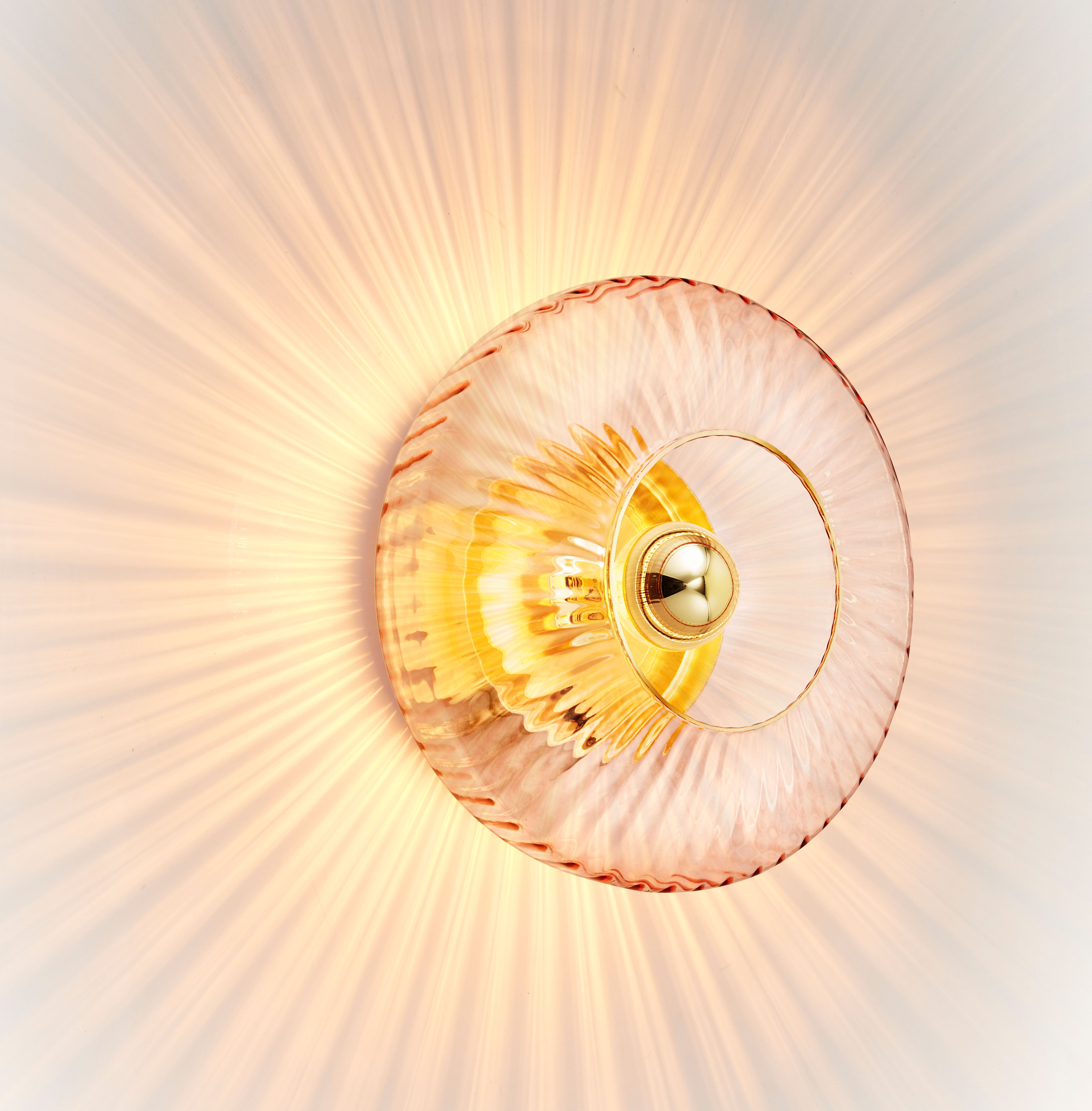 Nástěnné svítidlo NOVÁ VLNA OPTIK růžové sklo