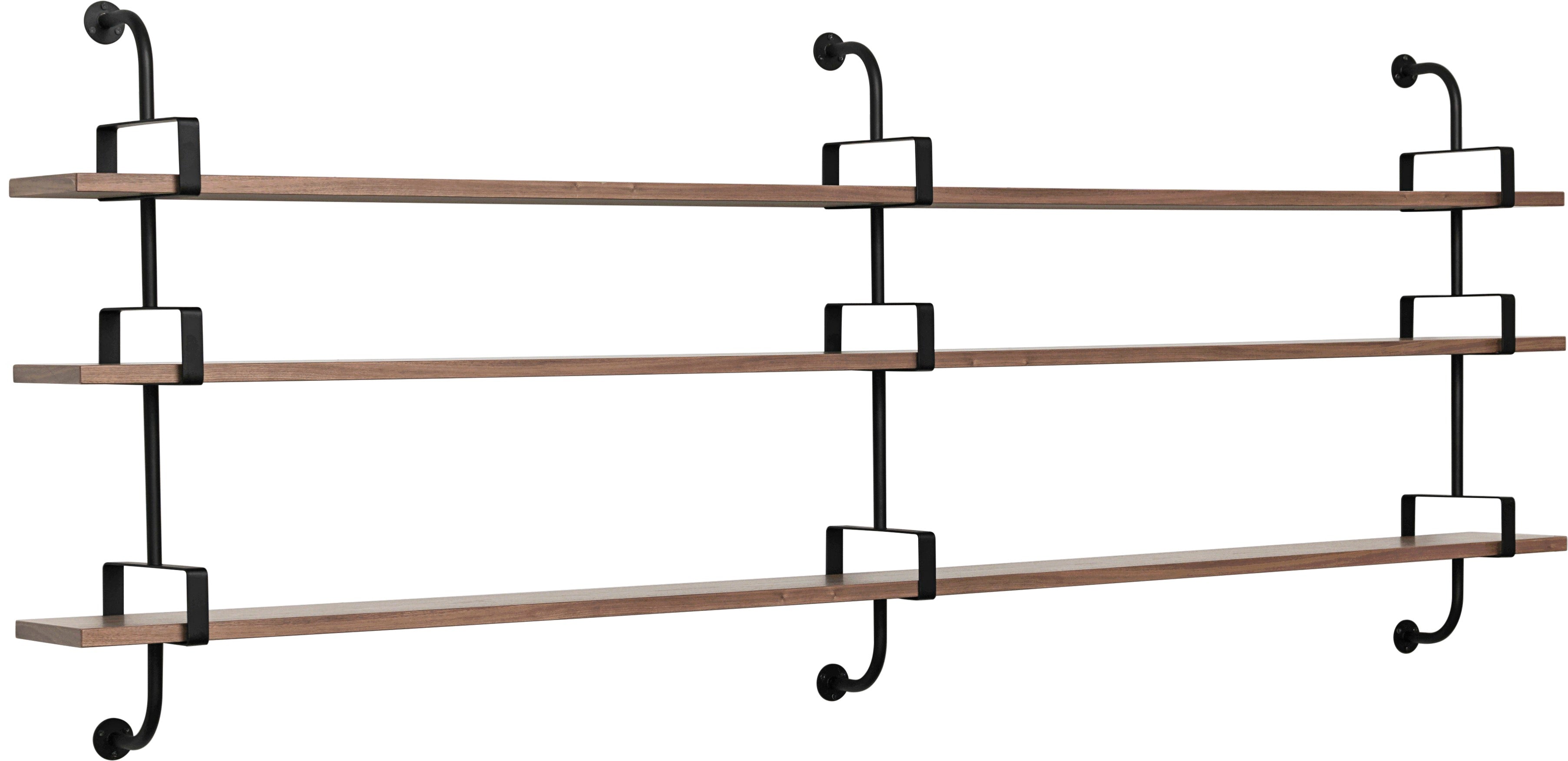 Dvojitá polička DÉMON ořechové dřevo