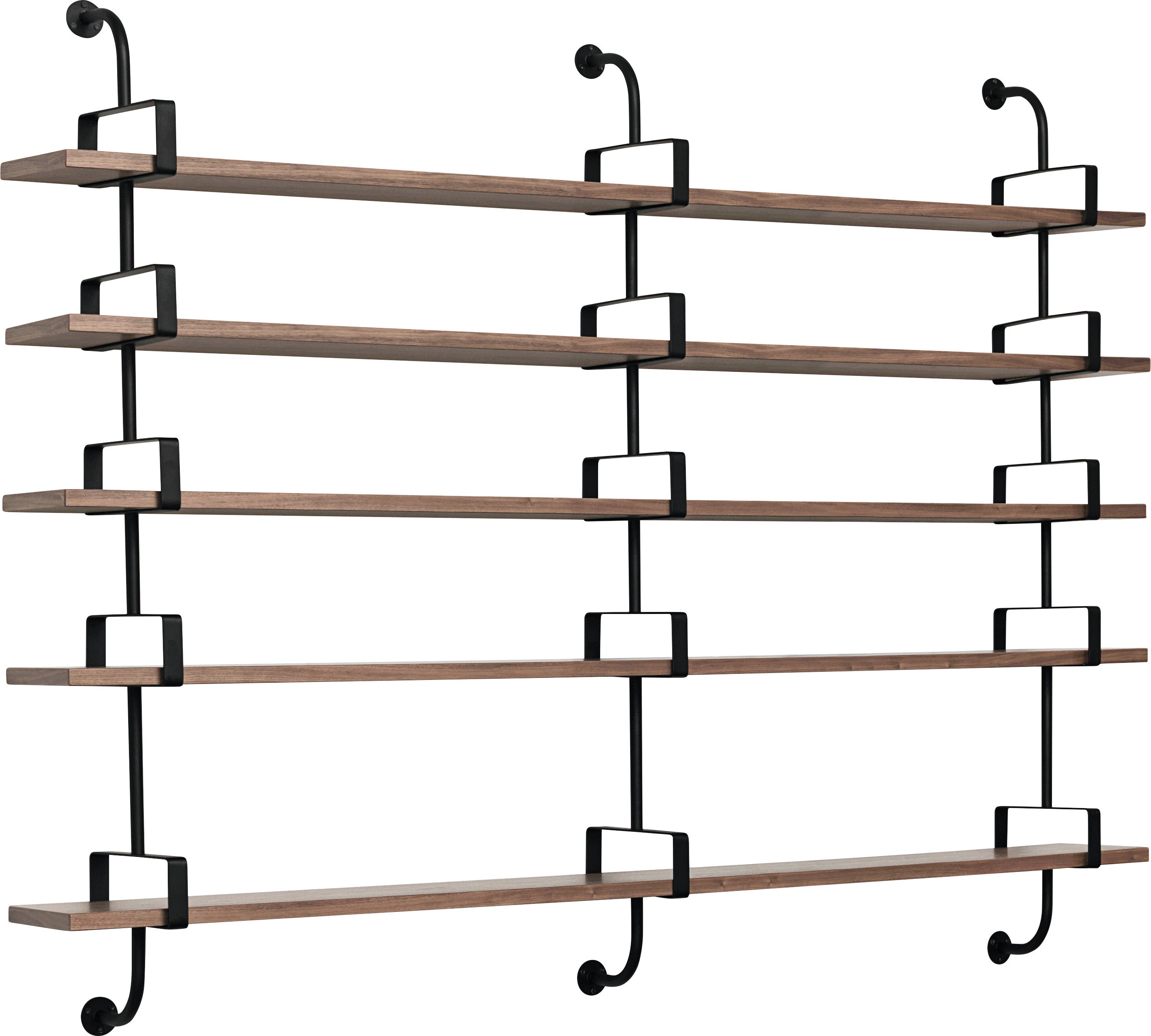 Dvojitá polička DÉMON ořechové dřevo