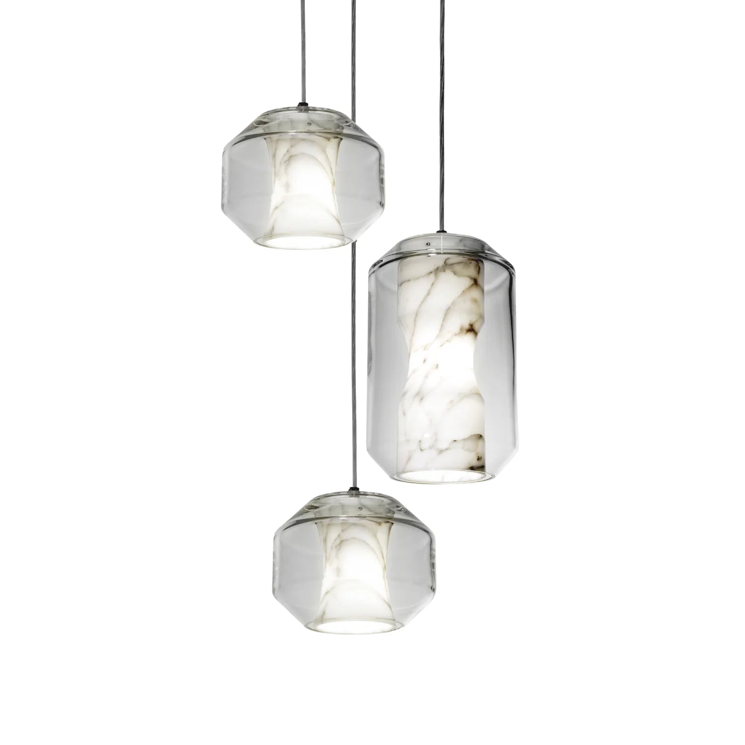 Lampa visící 3-bodová CHAMBER mramor