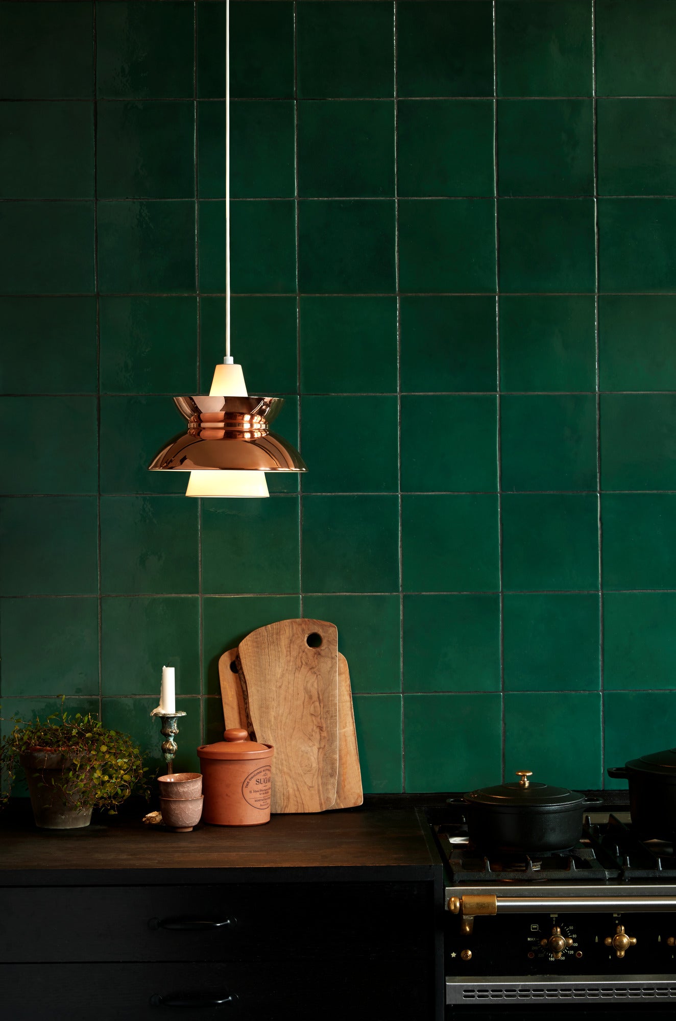 Závěsné svítidlo DOO-WOP bílé s měděným povrchem