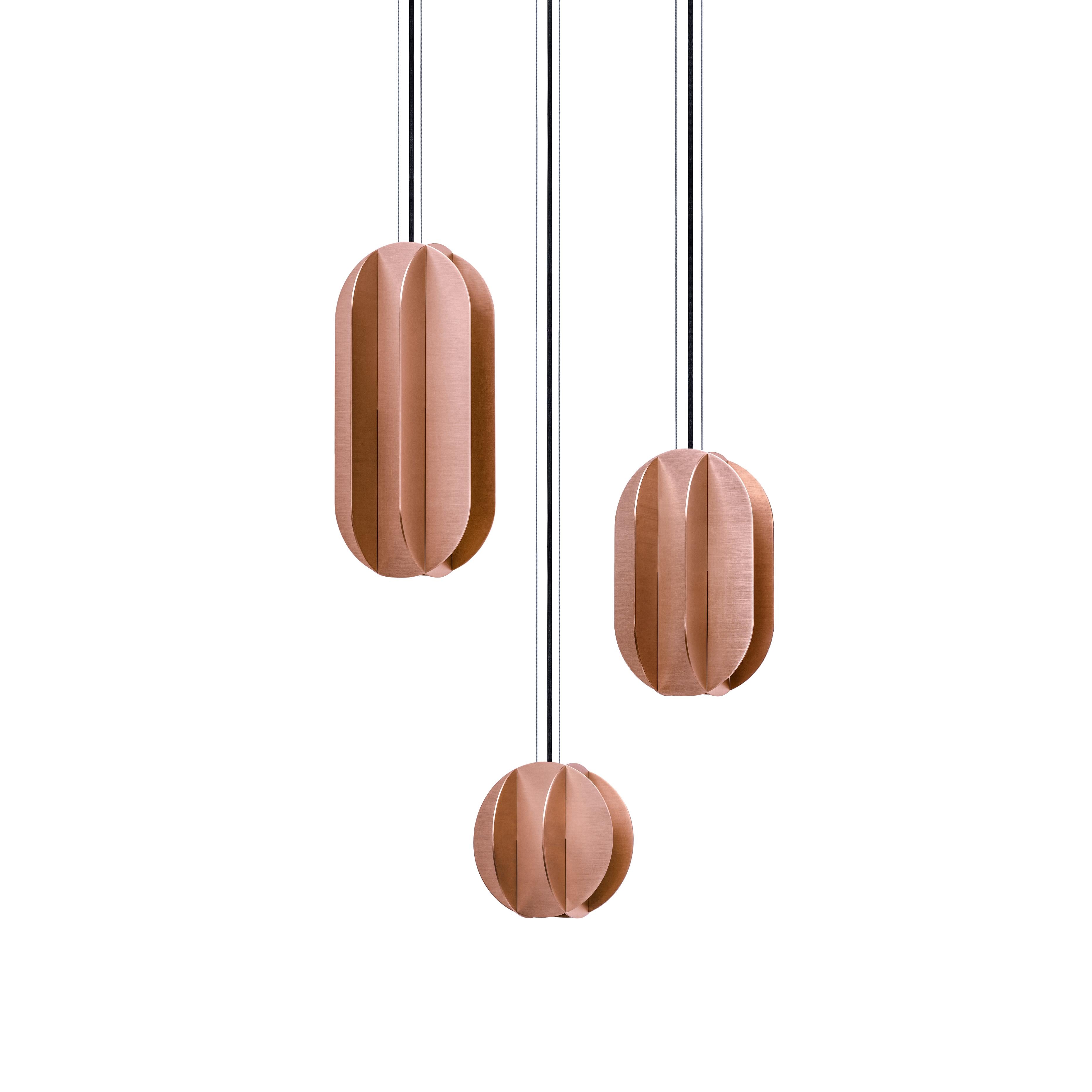 Kulatá závěsná lampa EL měď