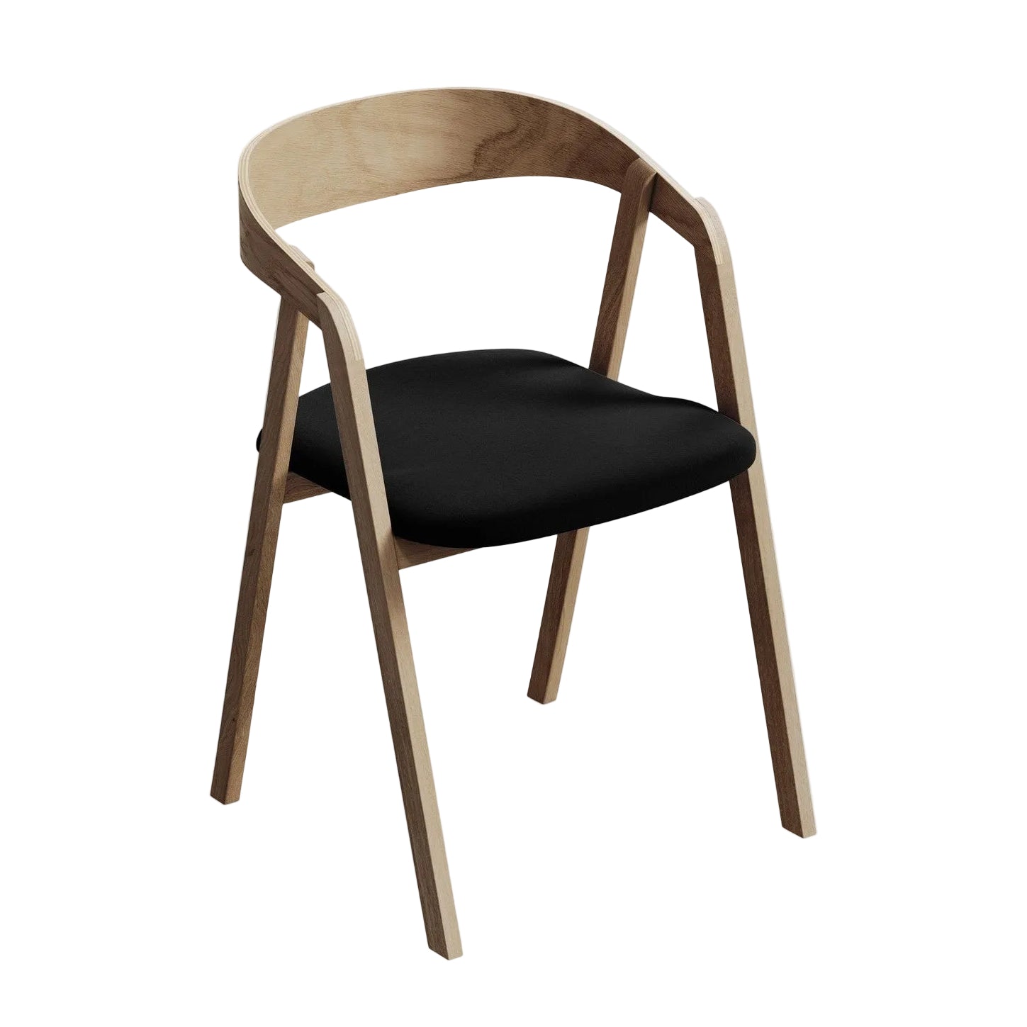 Velvet Chair ERIKA black with beech base