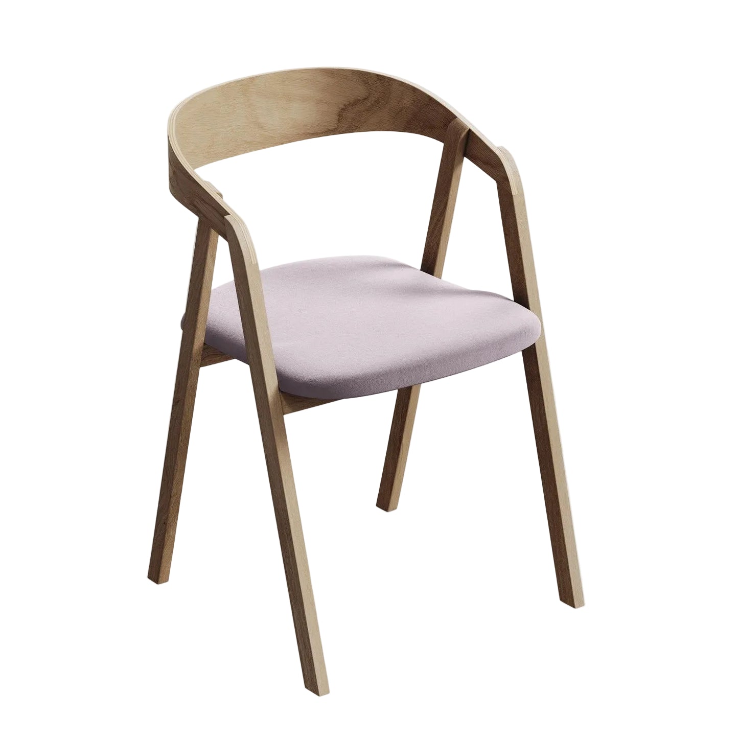 Velvet Chair ERIKA in Lavender with Beech Base