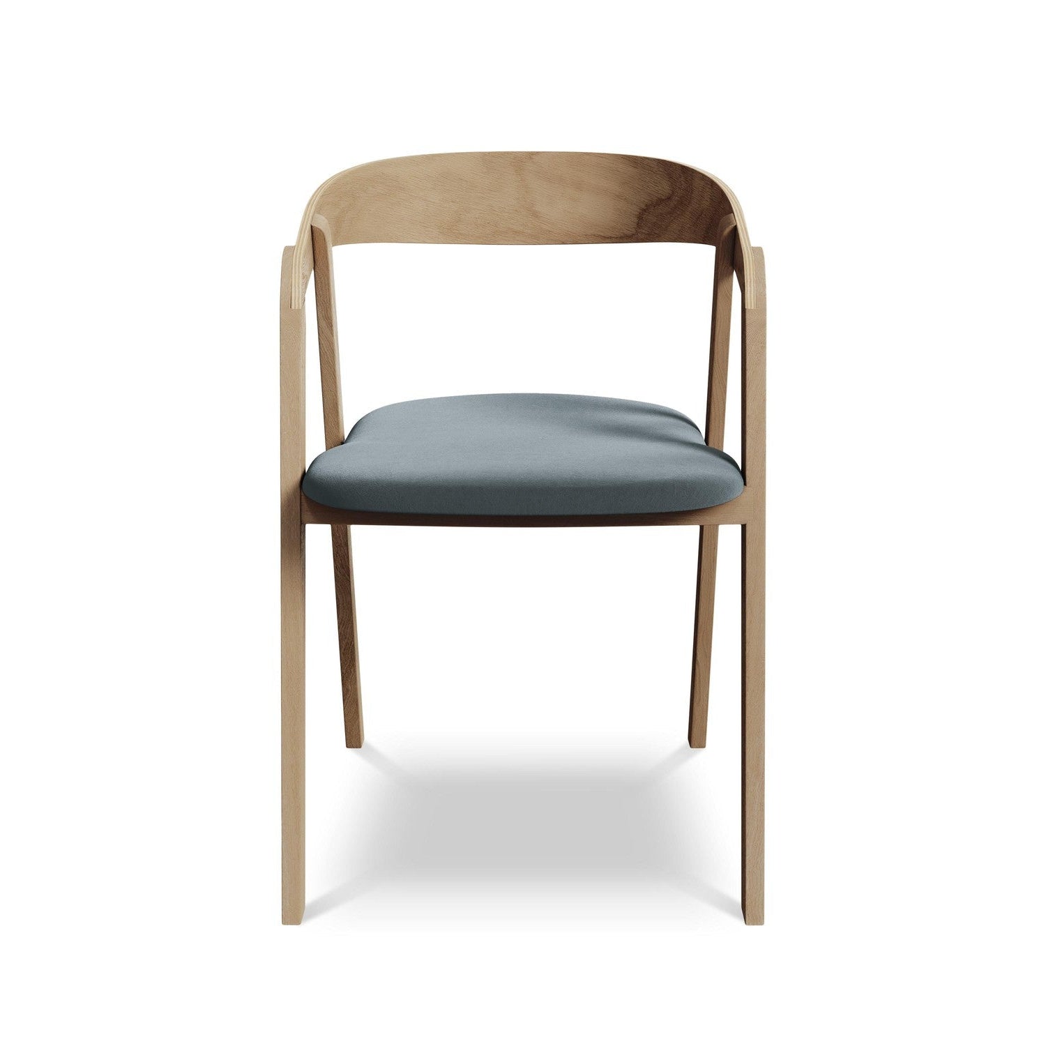 Velvet Chair ERIKA Light Blue with Beech Base
