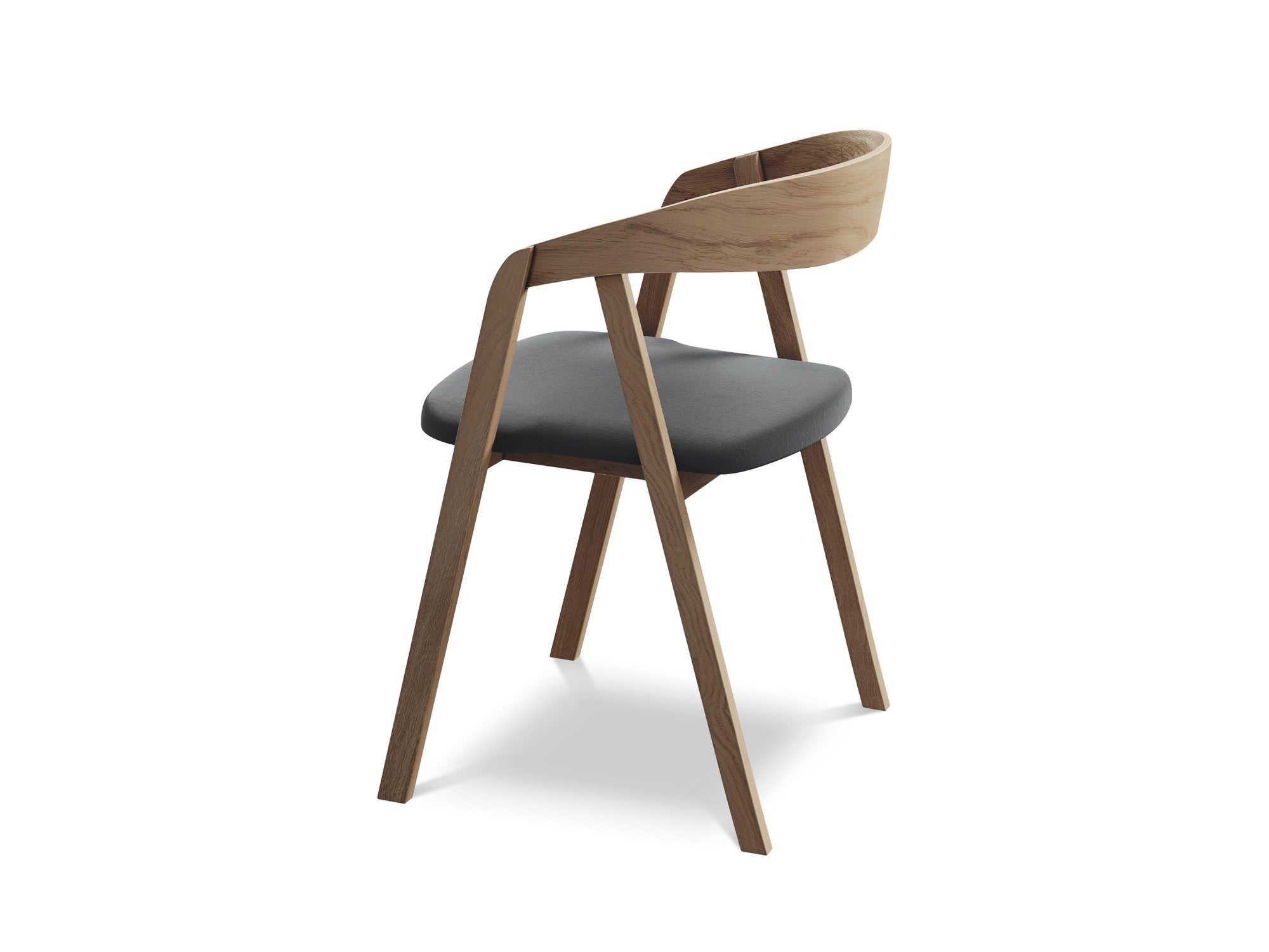 Velvet Chair ERIKA Steel Gray with Beech Base