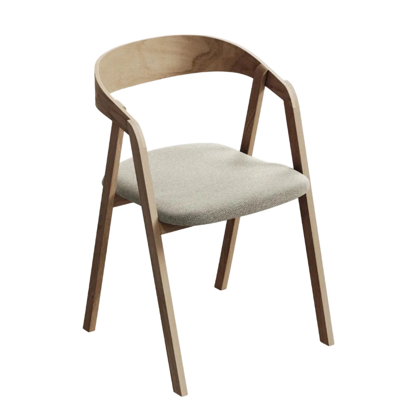 ERIKA chair in taupe boucle with a beech base