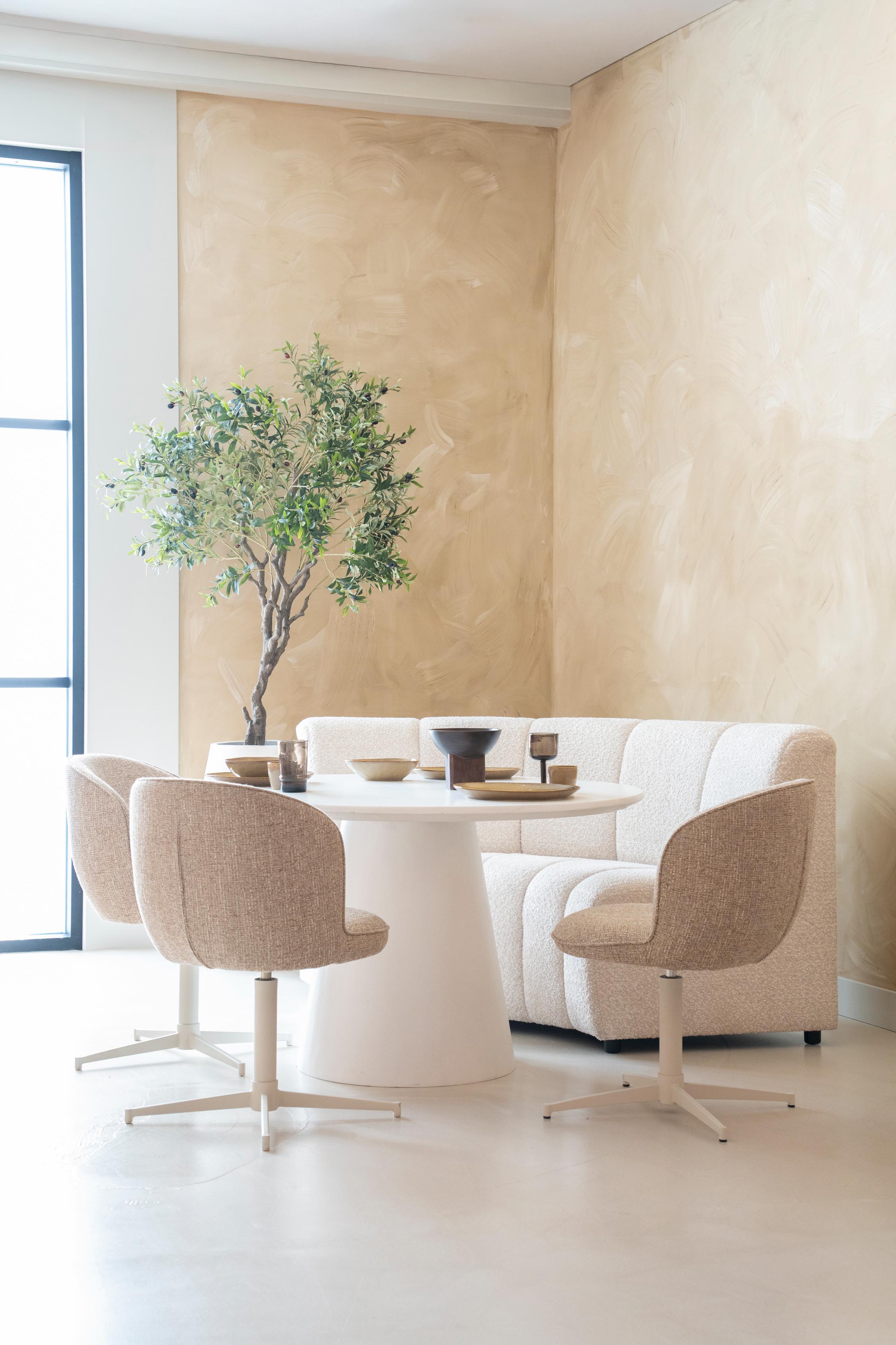 Bílý kulatý stůl ELIN