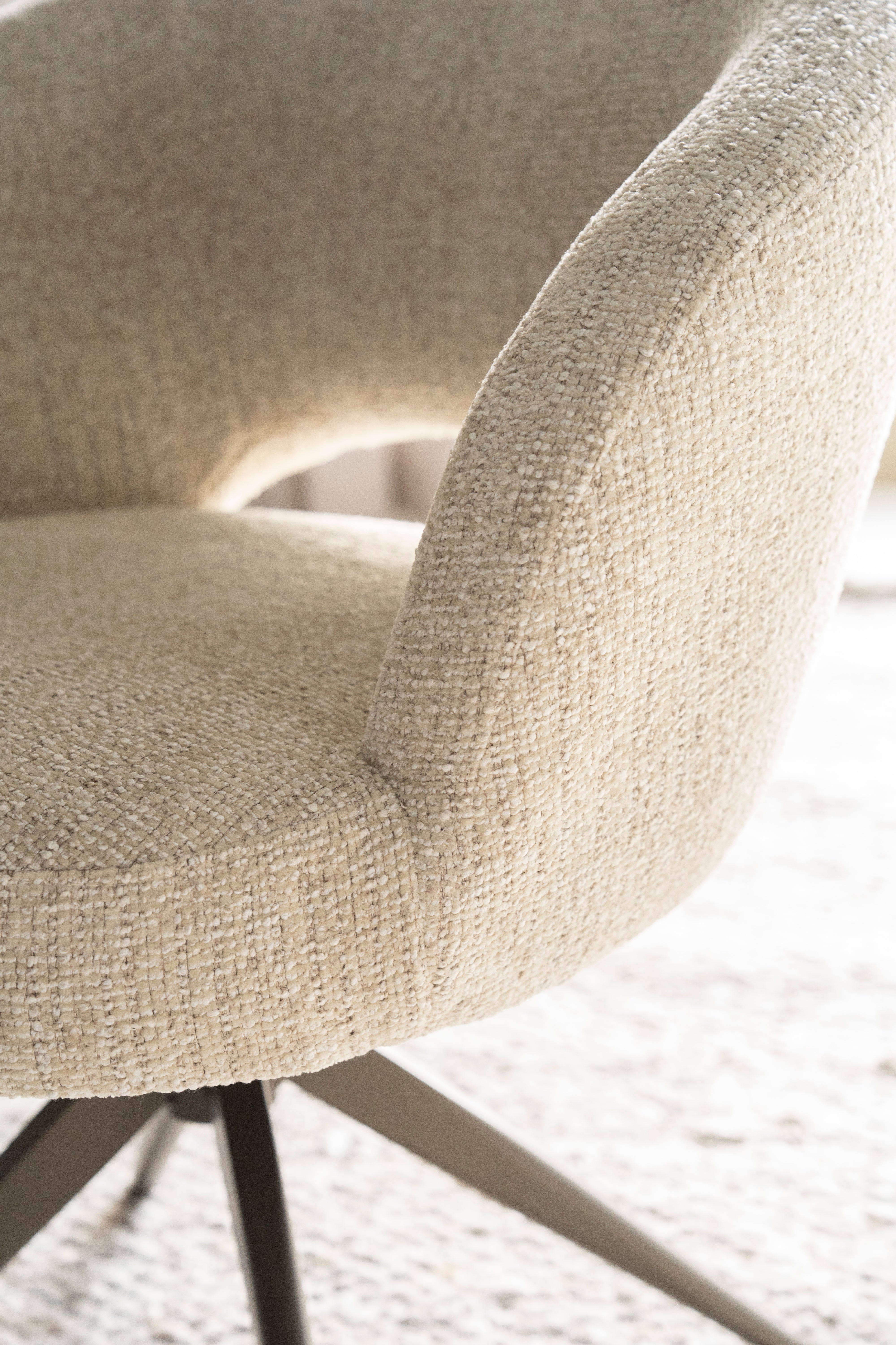 ALISSA swivel chair beige with dark brown base