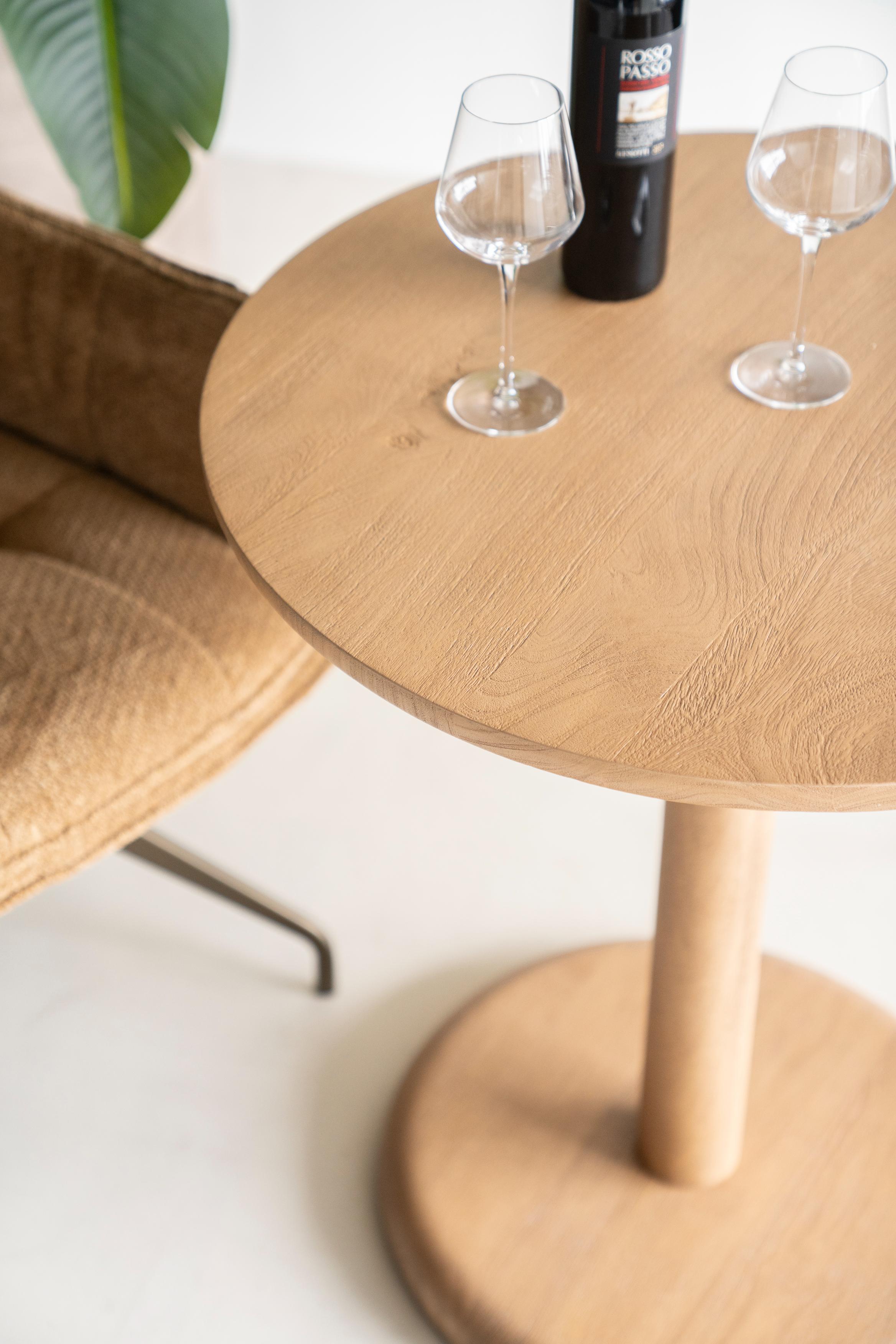 Round Bistro Table FLORENT Mango Wood
