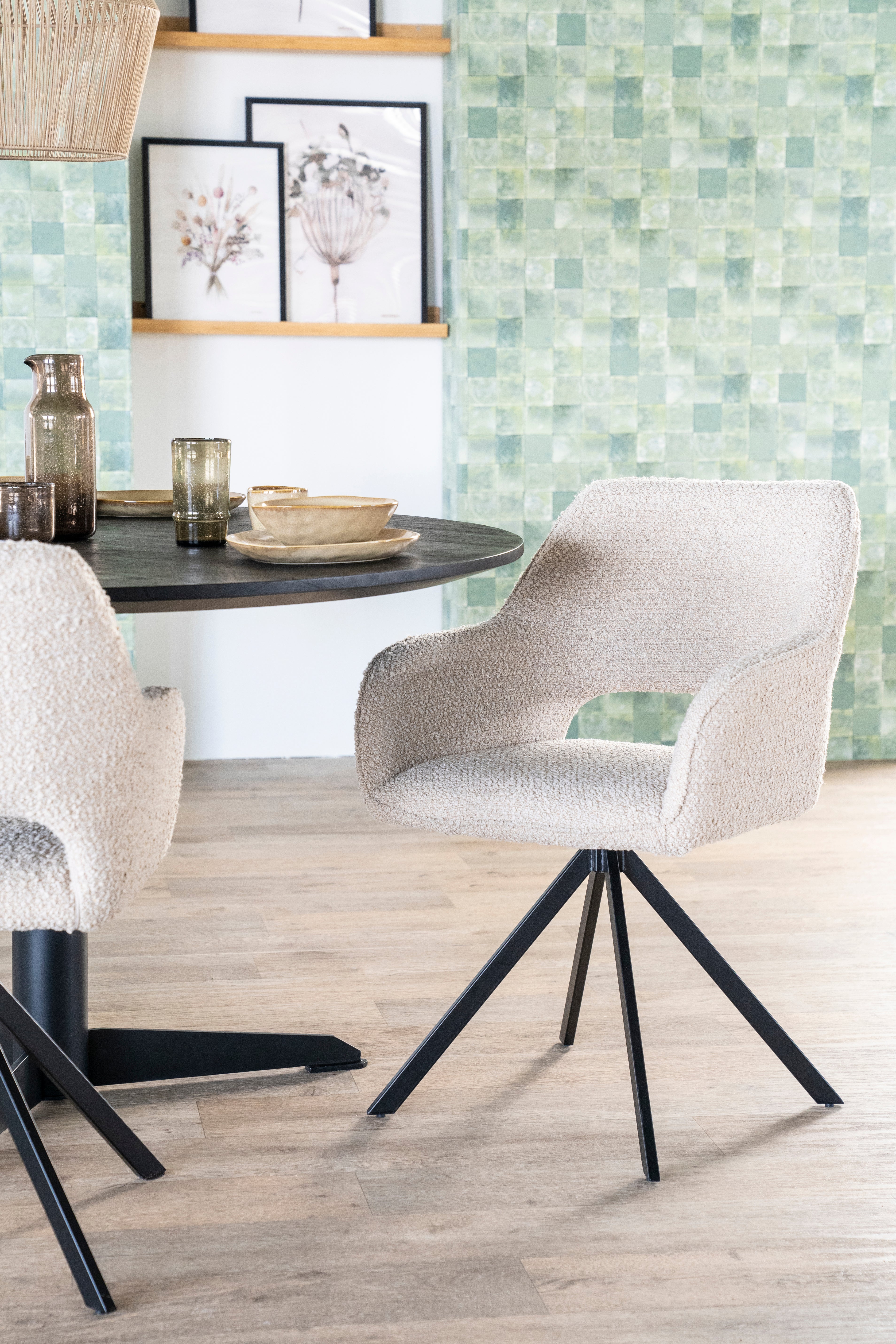 FABIO Chair in Dark Brown with Black Base