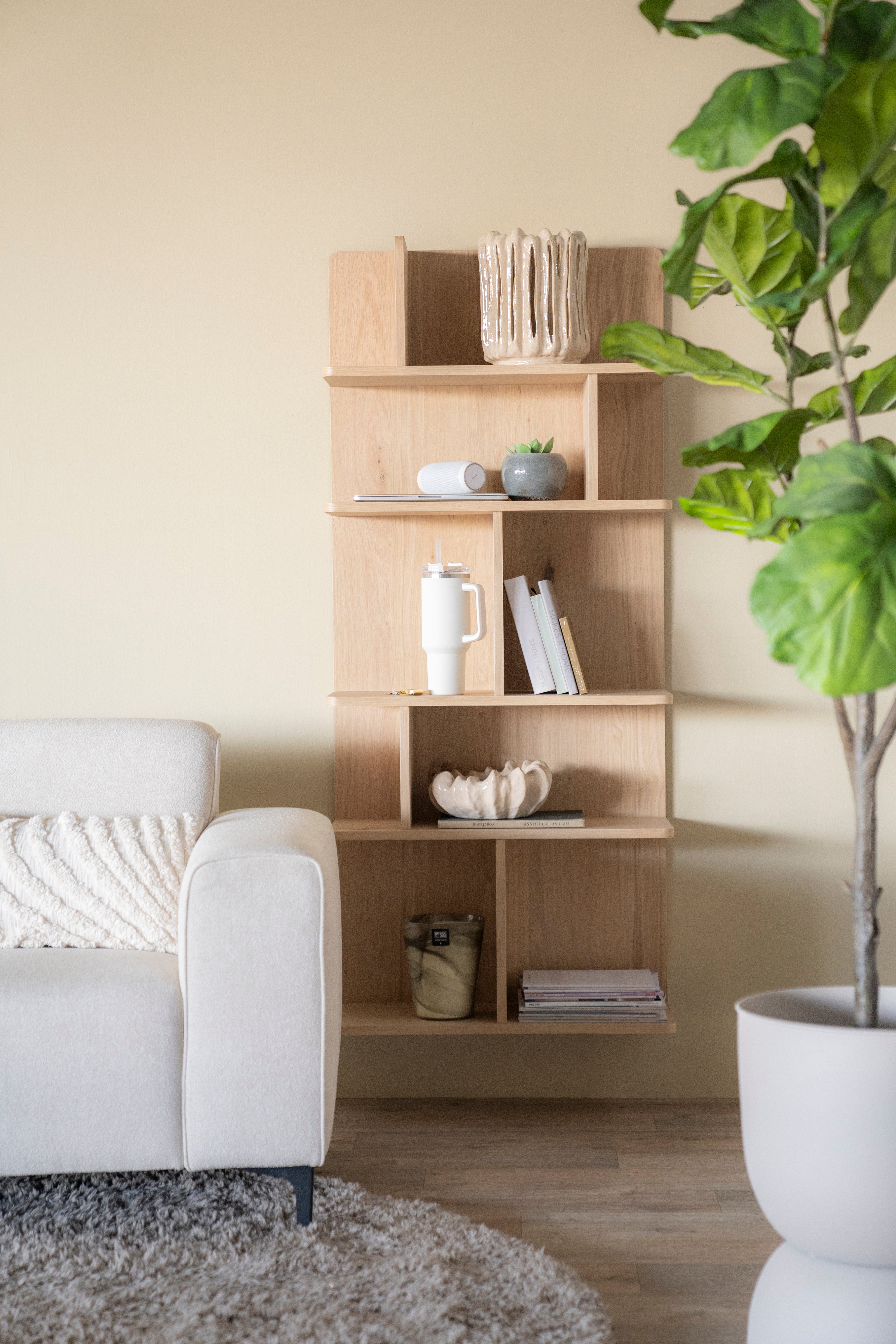 RENEE oak veneer shelf