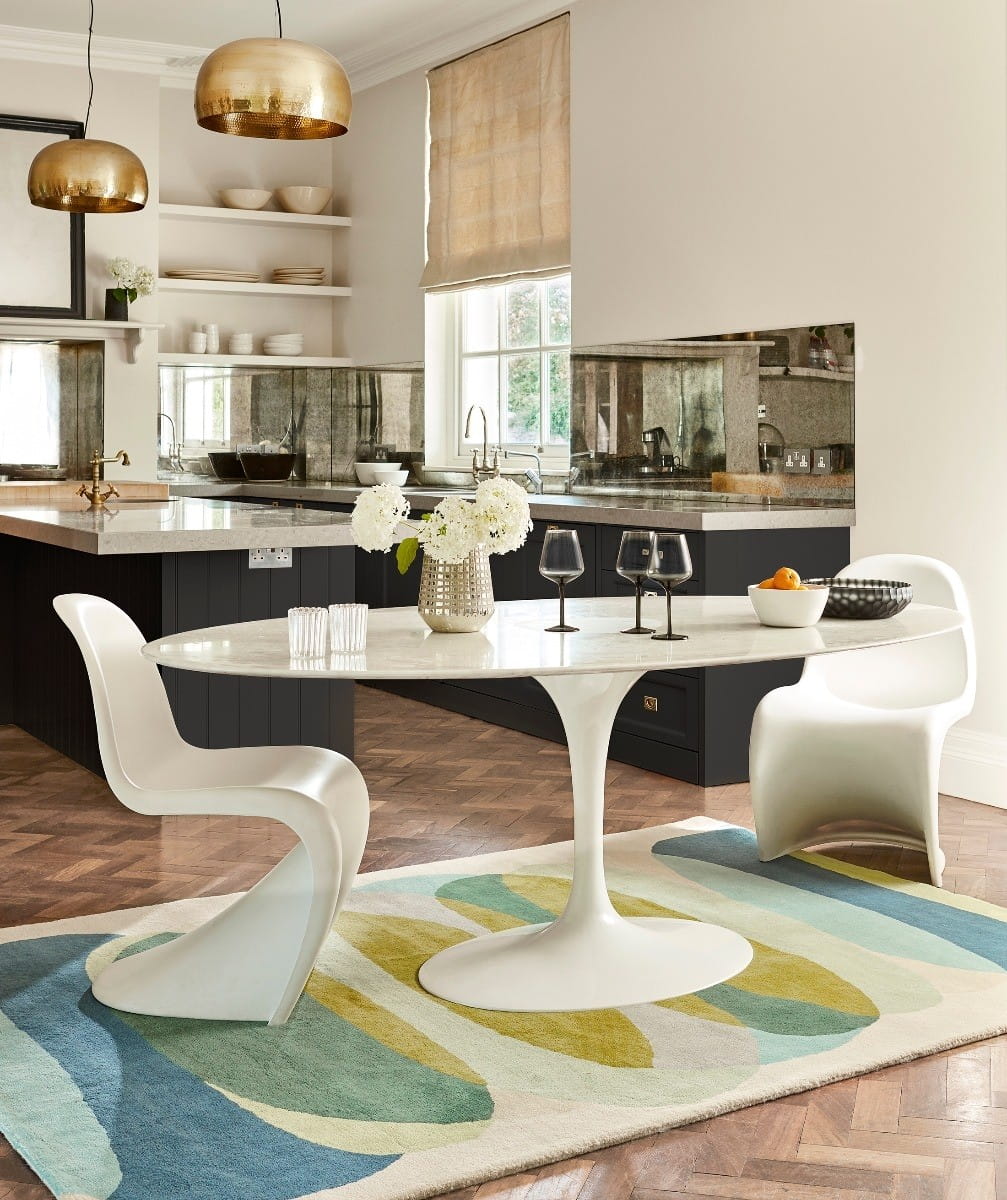 Elliptic emerald rug beige-green