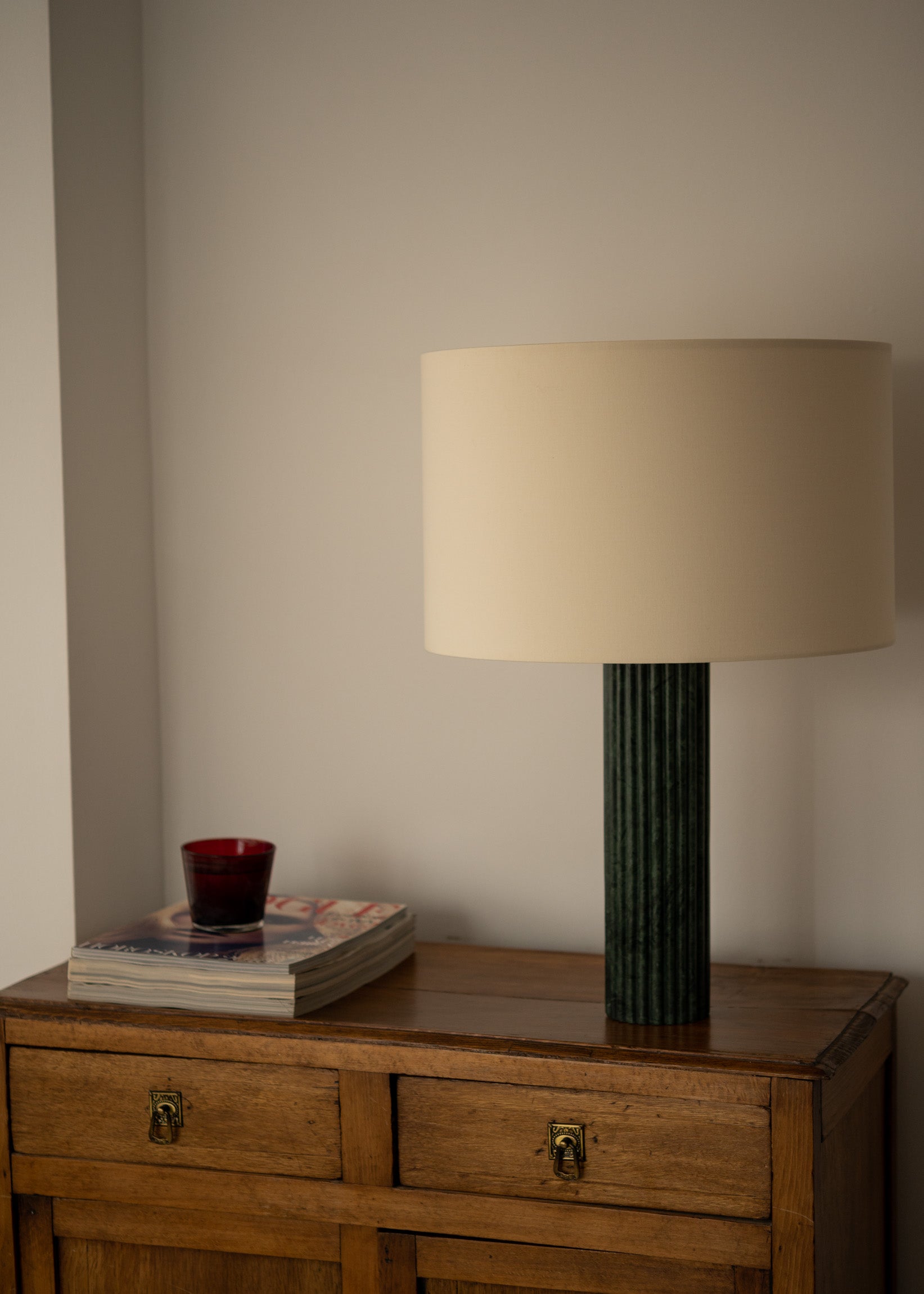 Table lamp FLUTA green marble
