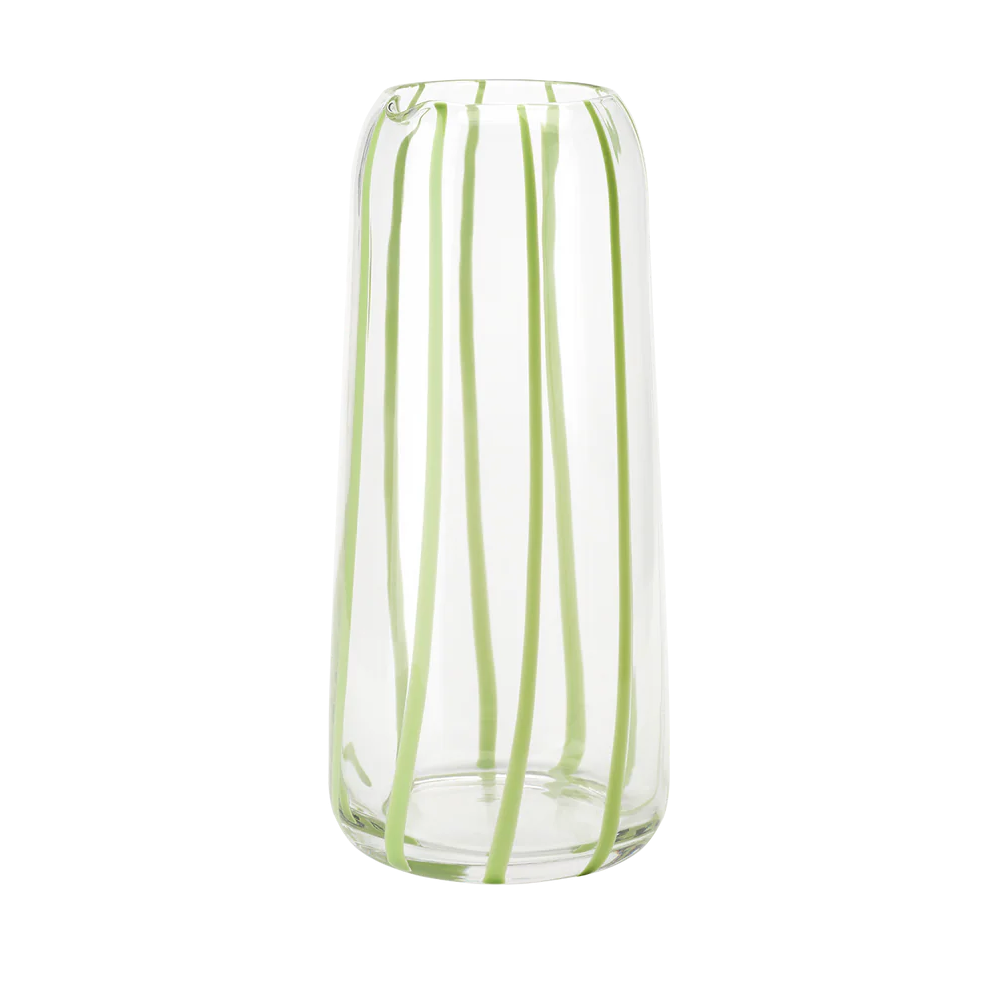 Skleněná karafa PRUHOVANÁ zelená