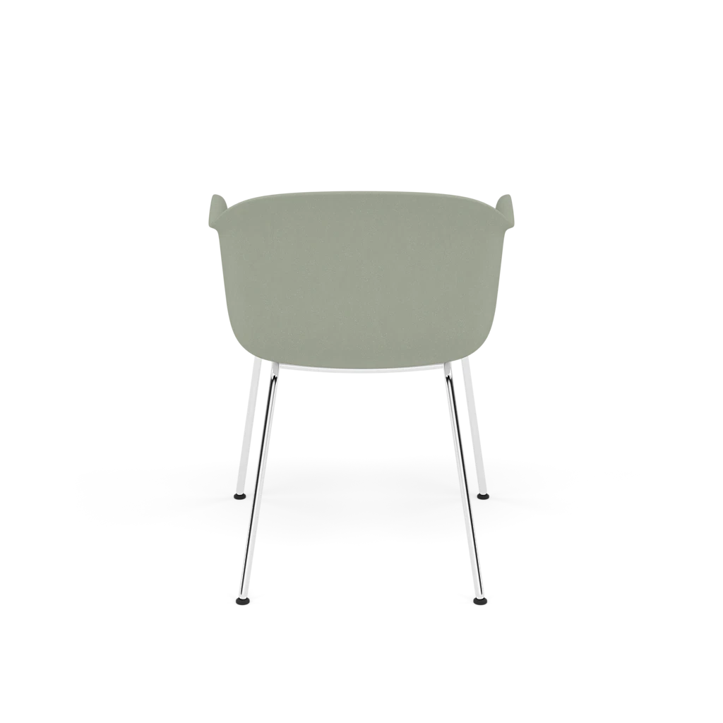 FIBER Armchair in Dirty Green with Steel Base