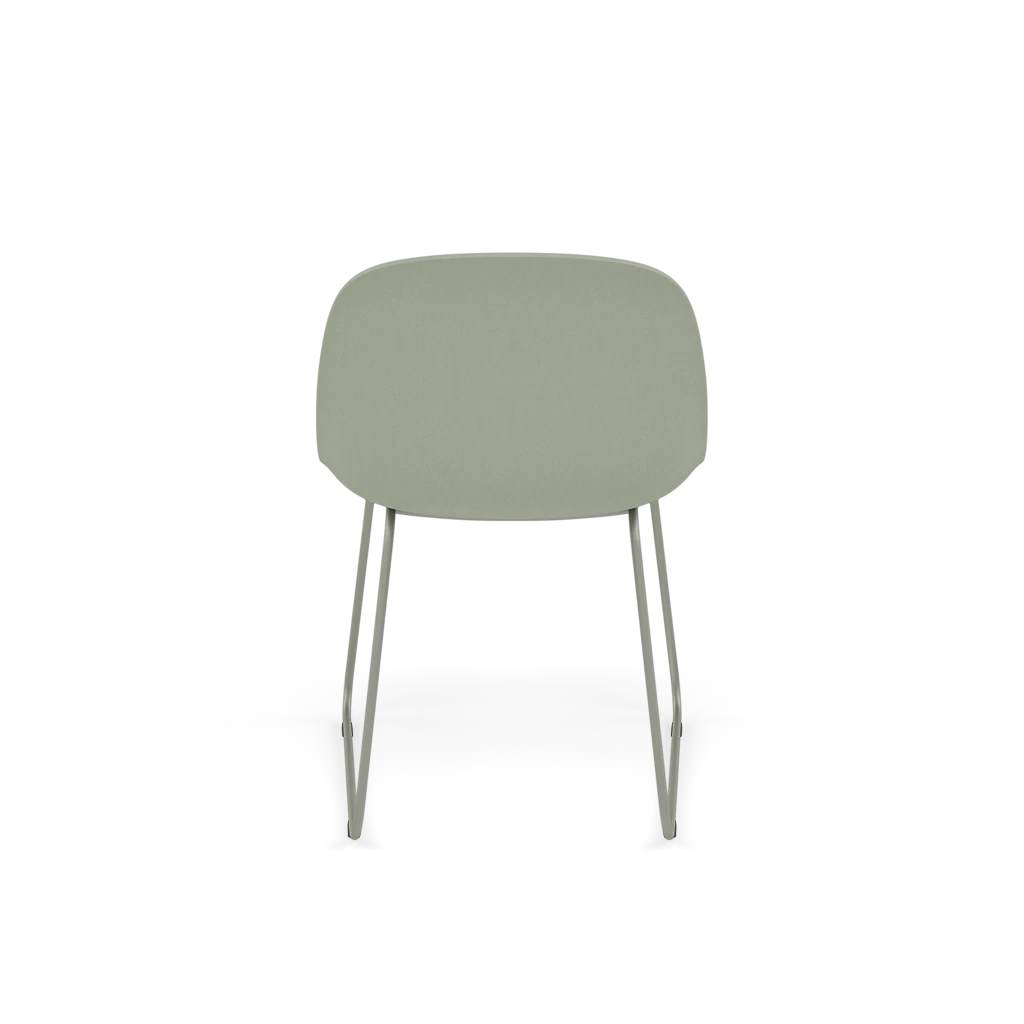 FIBER Chair in Dirty Green with a Steel Sled Base