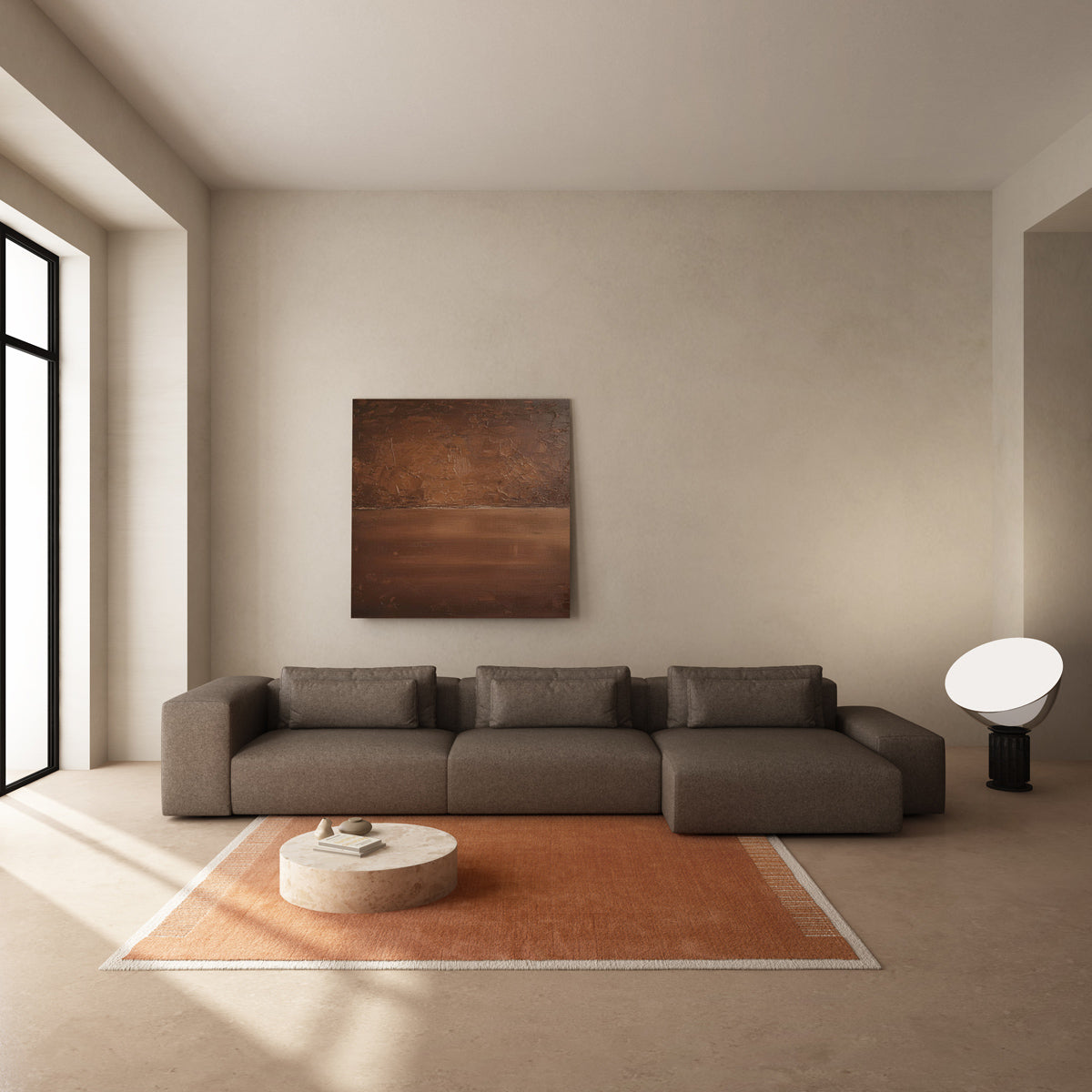 FLAVIO Upholstered 2-Seater Pouf