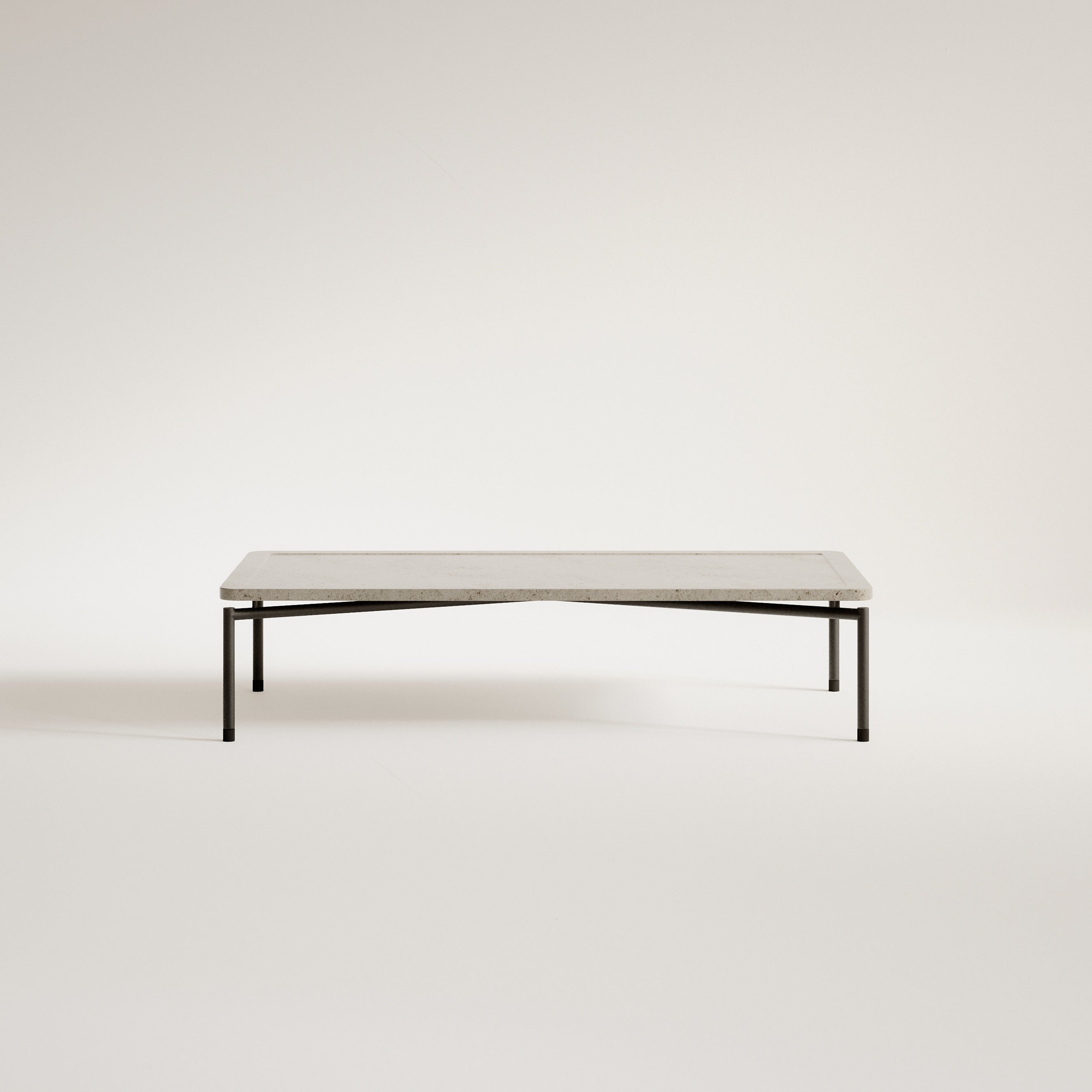 Rectangular coffee table DAPPLE limestone Moleanos