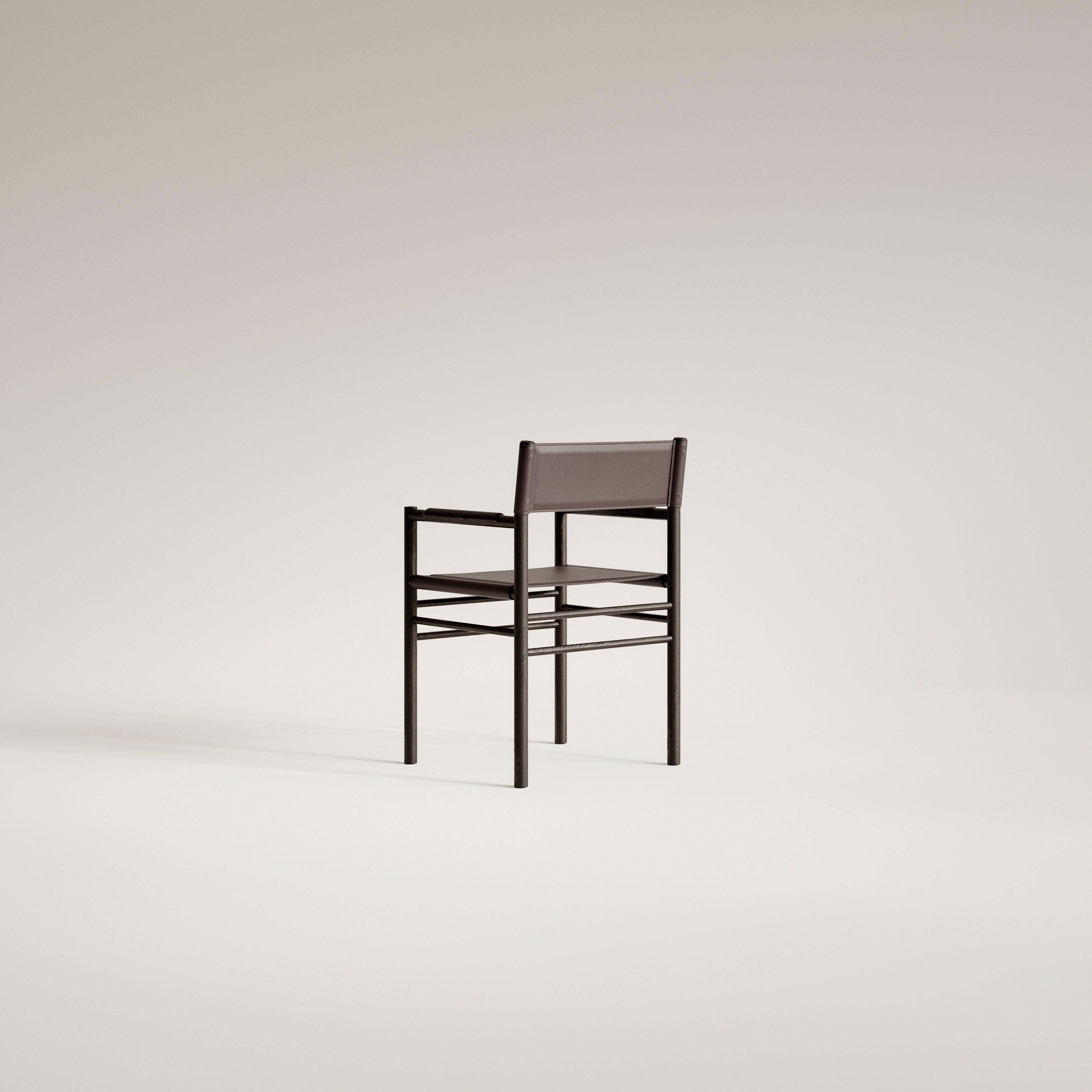 FERRA Armchair with Armrests in Oak and Leather