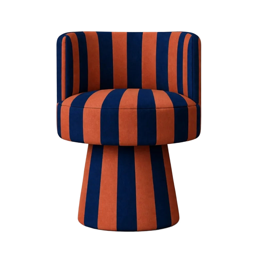 Fotel obrotový LINEA SOFT oranžový s modrou.