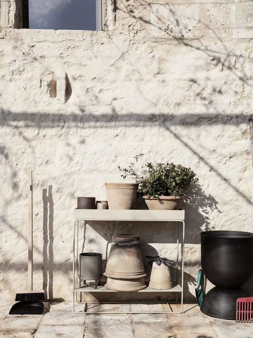 PLANT BOX TWO-TIER console light gray