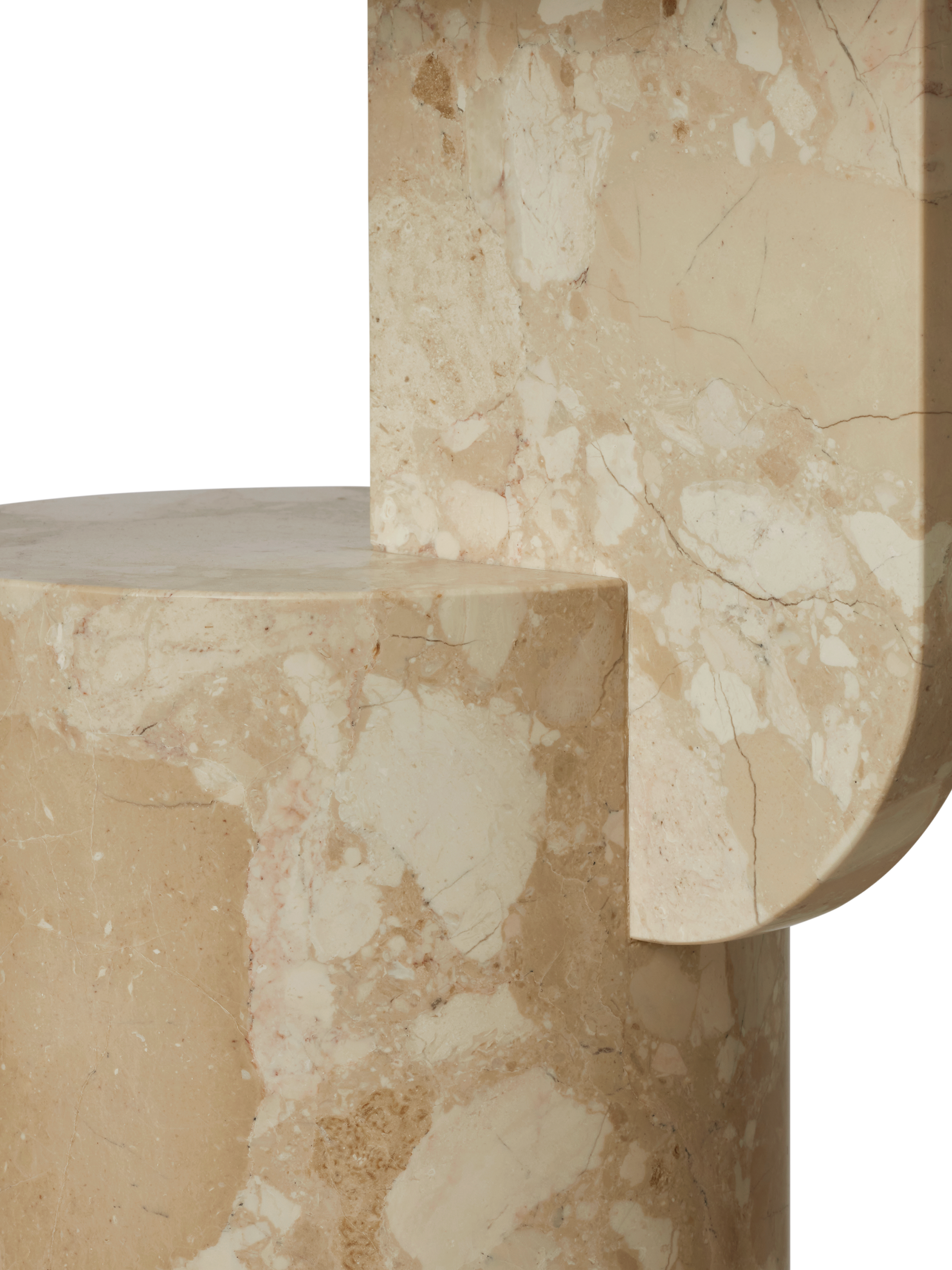 Stolik boczny INSERT beżowy marmur do salonu – ferm LIVING