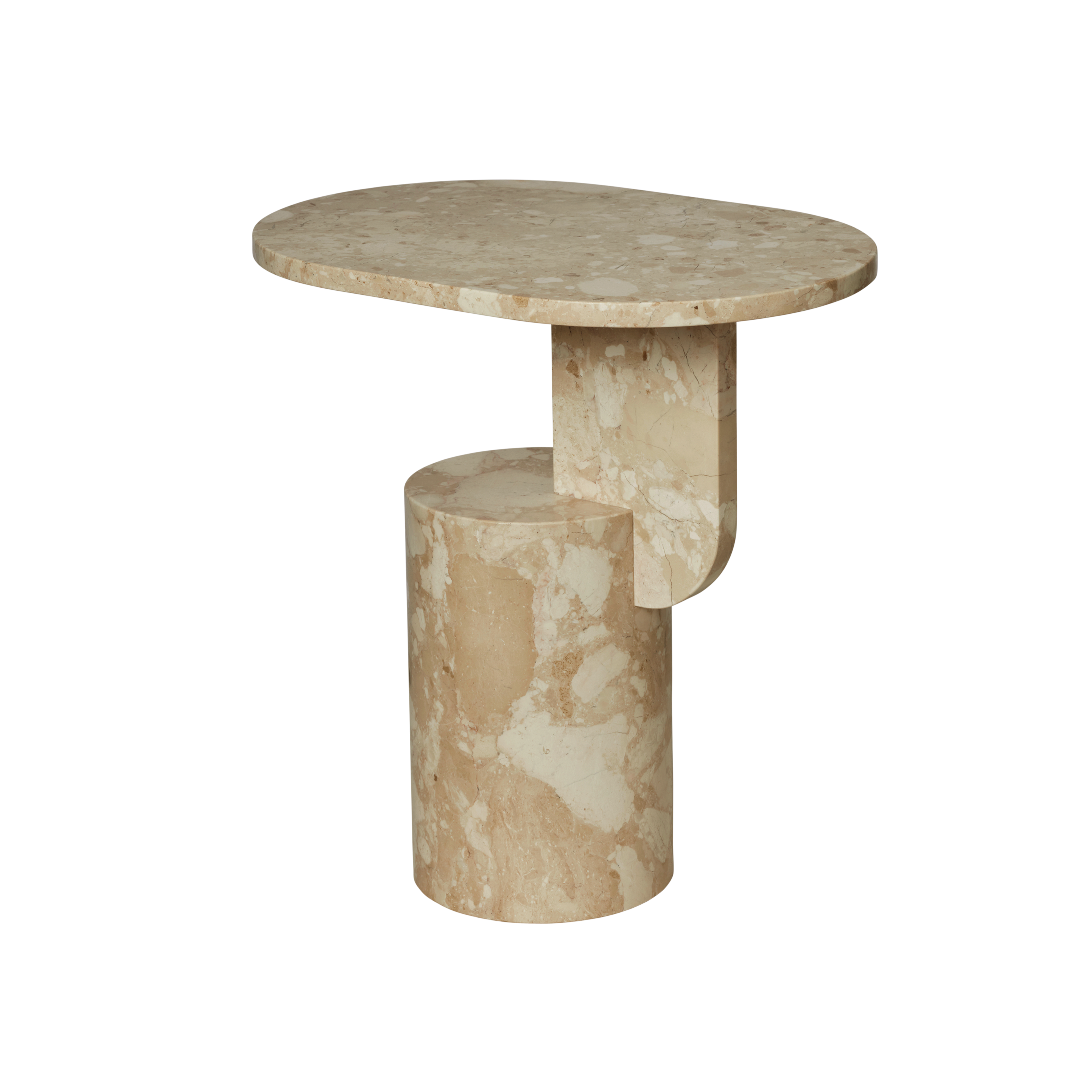 Stolik boczny INSERT beżowy marmur do salonu – ferm LIVING