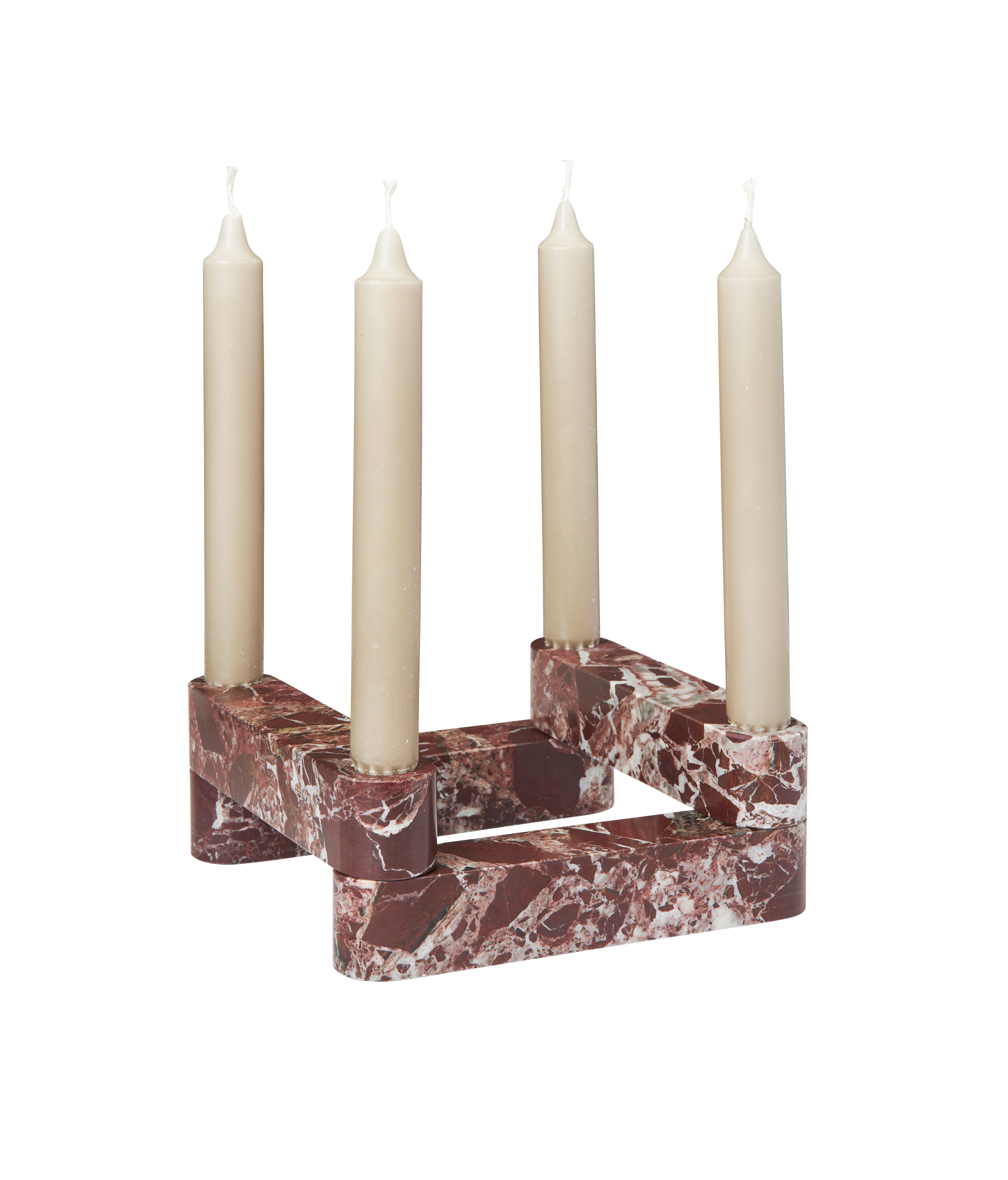 Modulární svícen NEWEL hnědý mramor