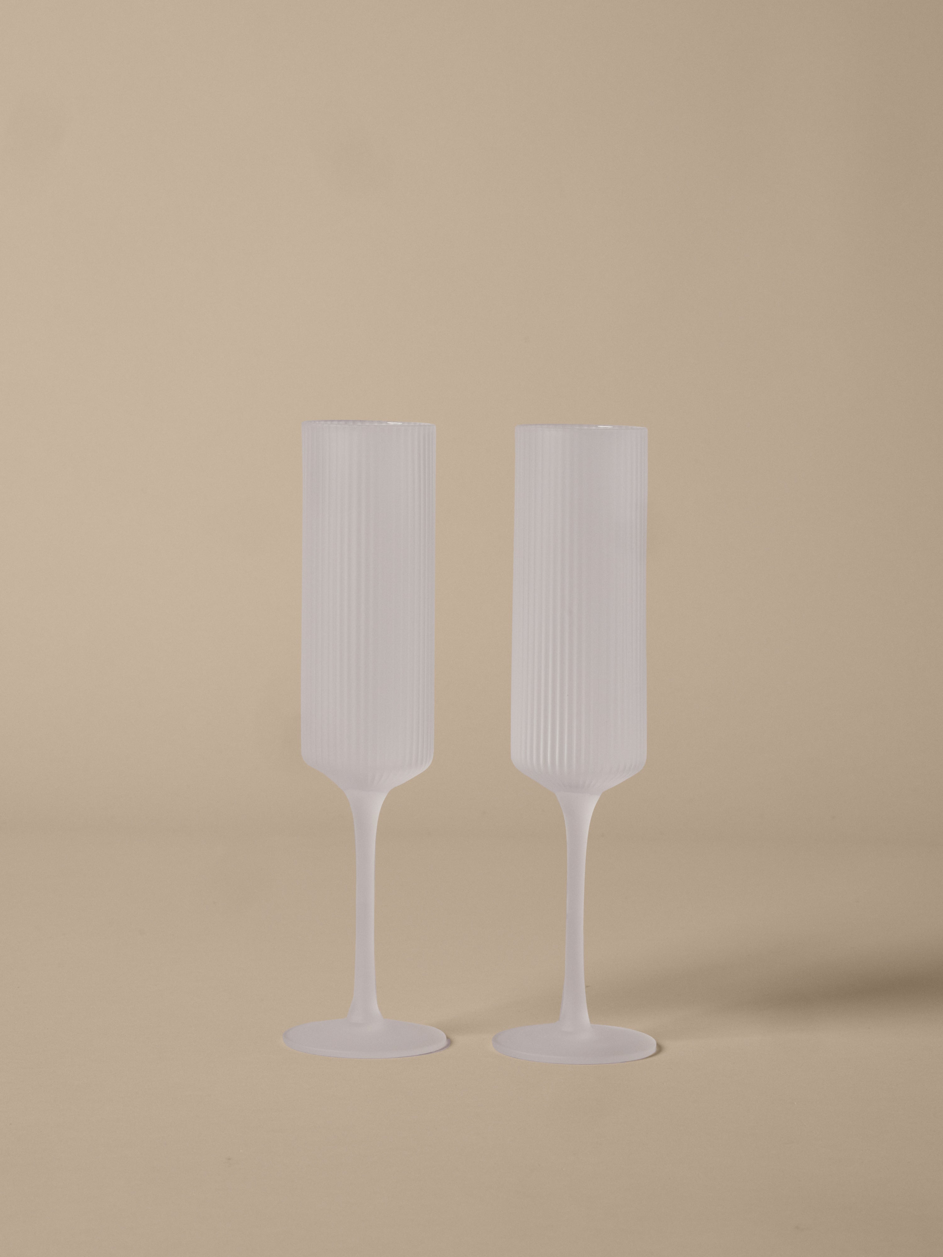 Sada šampaňských sklenic RIPPLE FLUTES bílé sklo