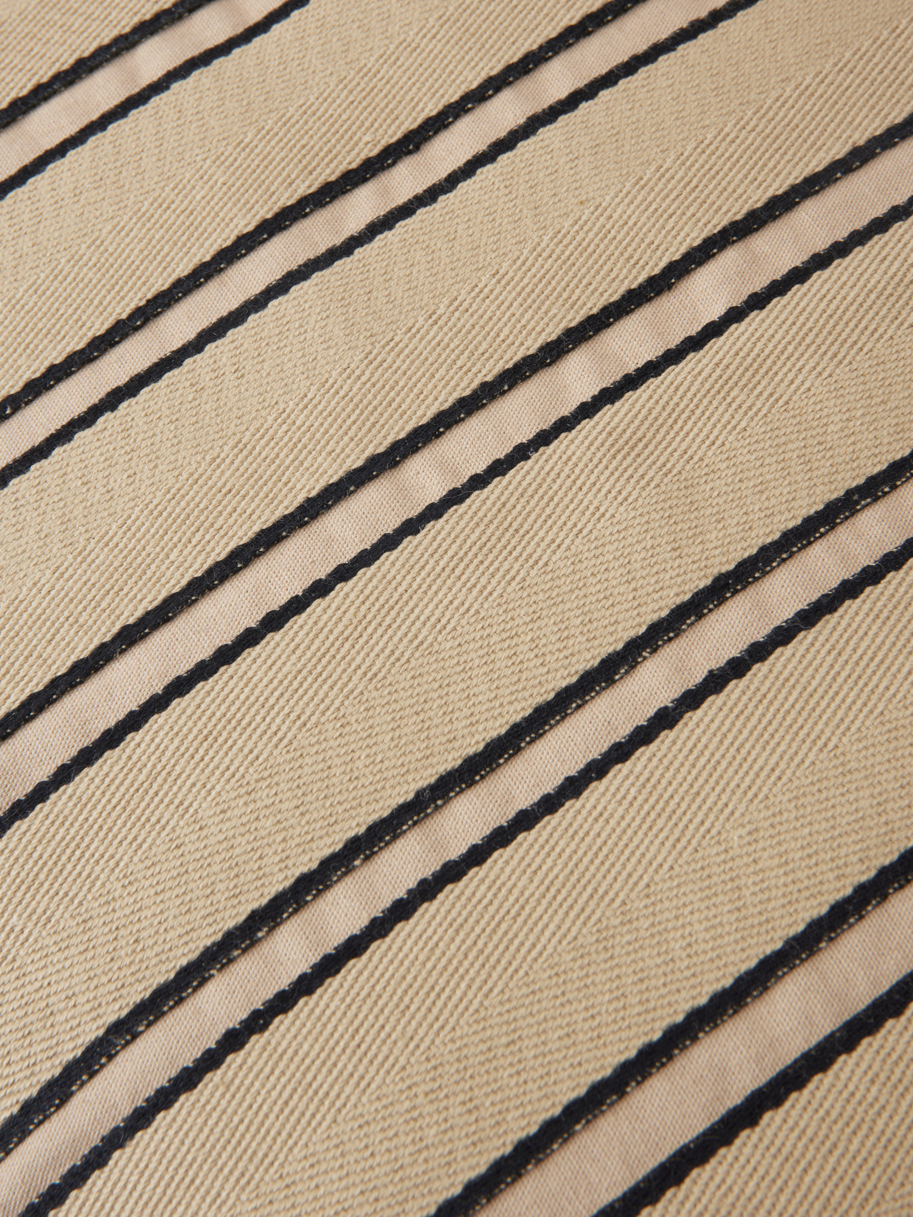 TWILL cushion beige with black