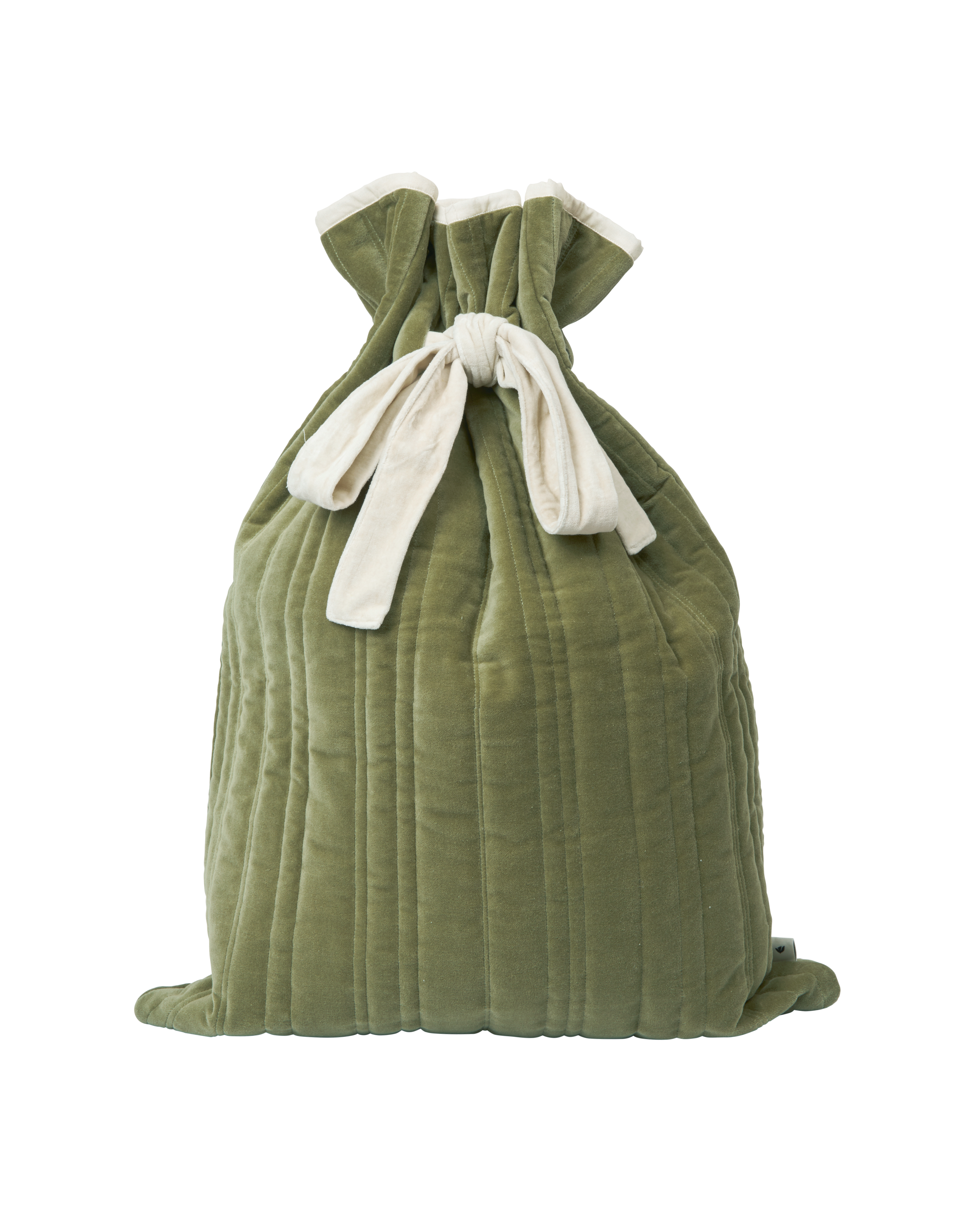 Zelený dárkový pytel VARI QUILTED SACK s bílým vzorem