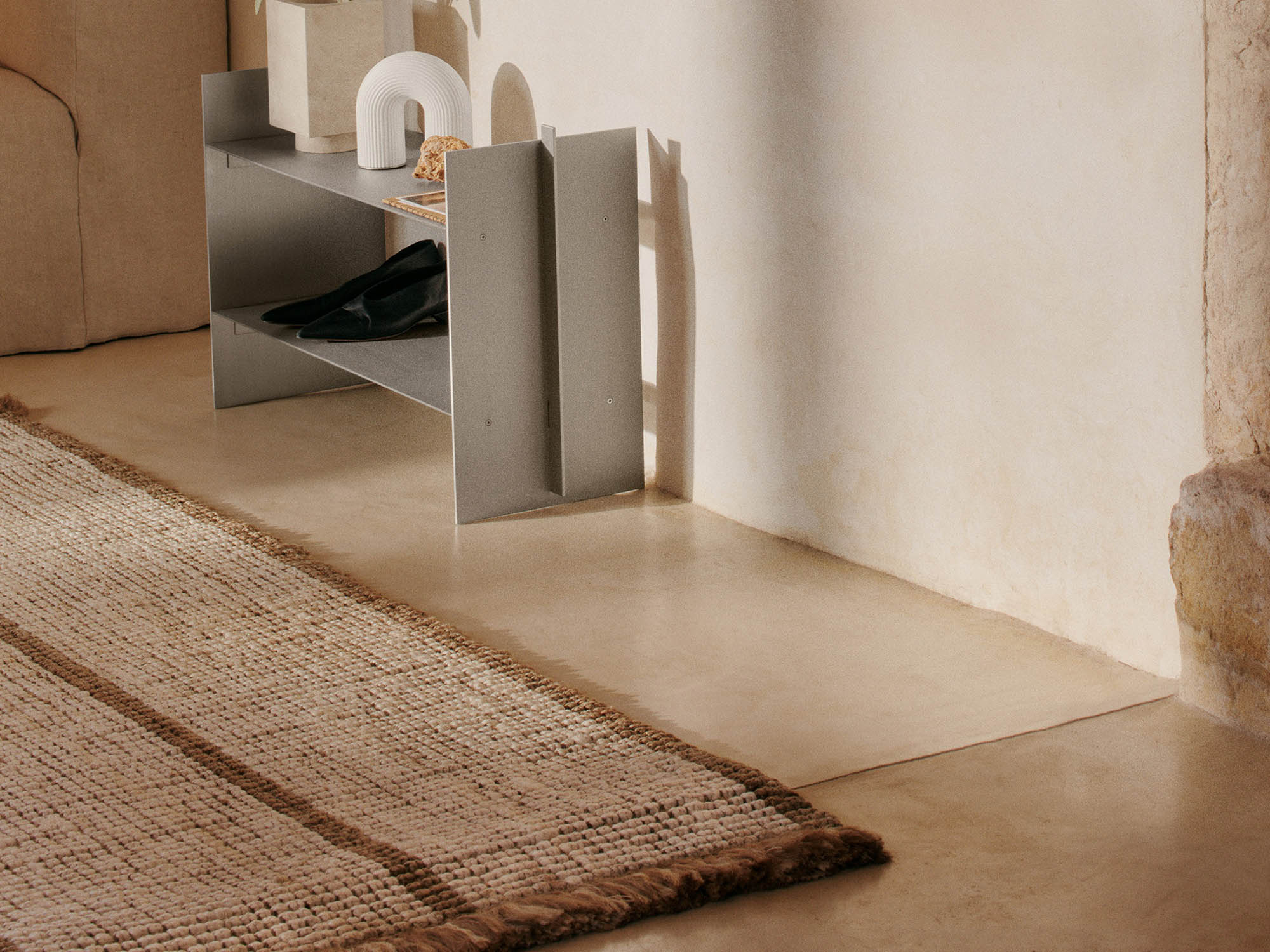 Koberec ATHENS STRIPES krémový s jutou