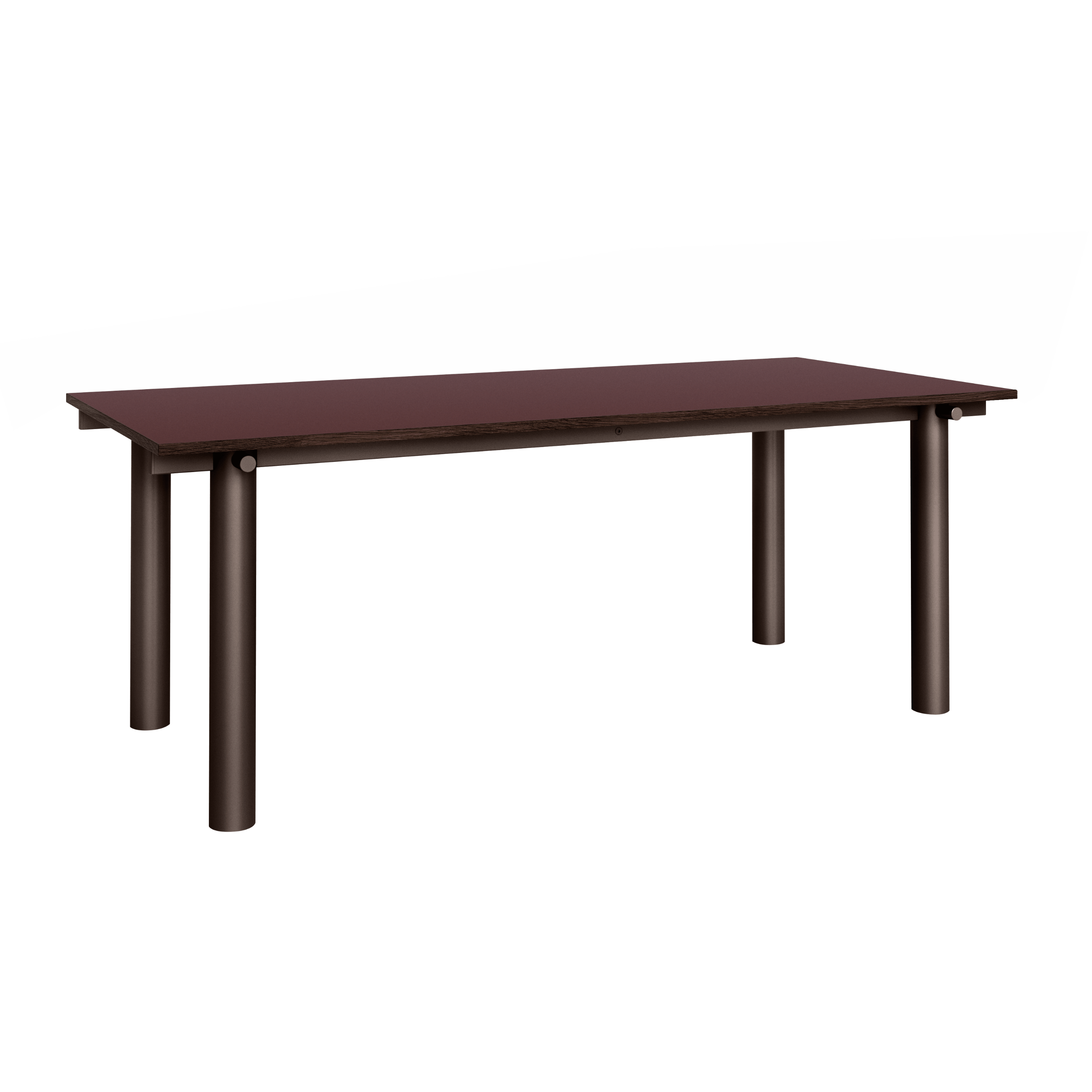 ATURA Table with Burgundy Top and Chocolate Base