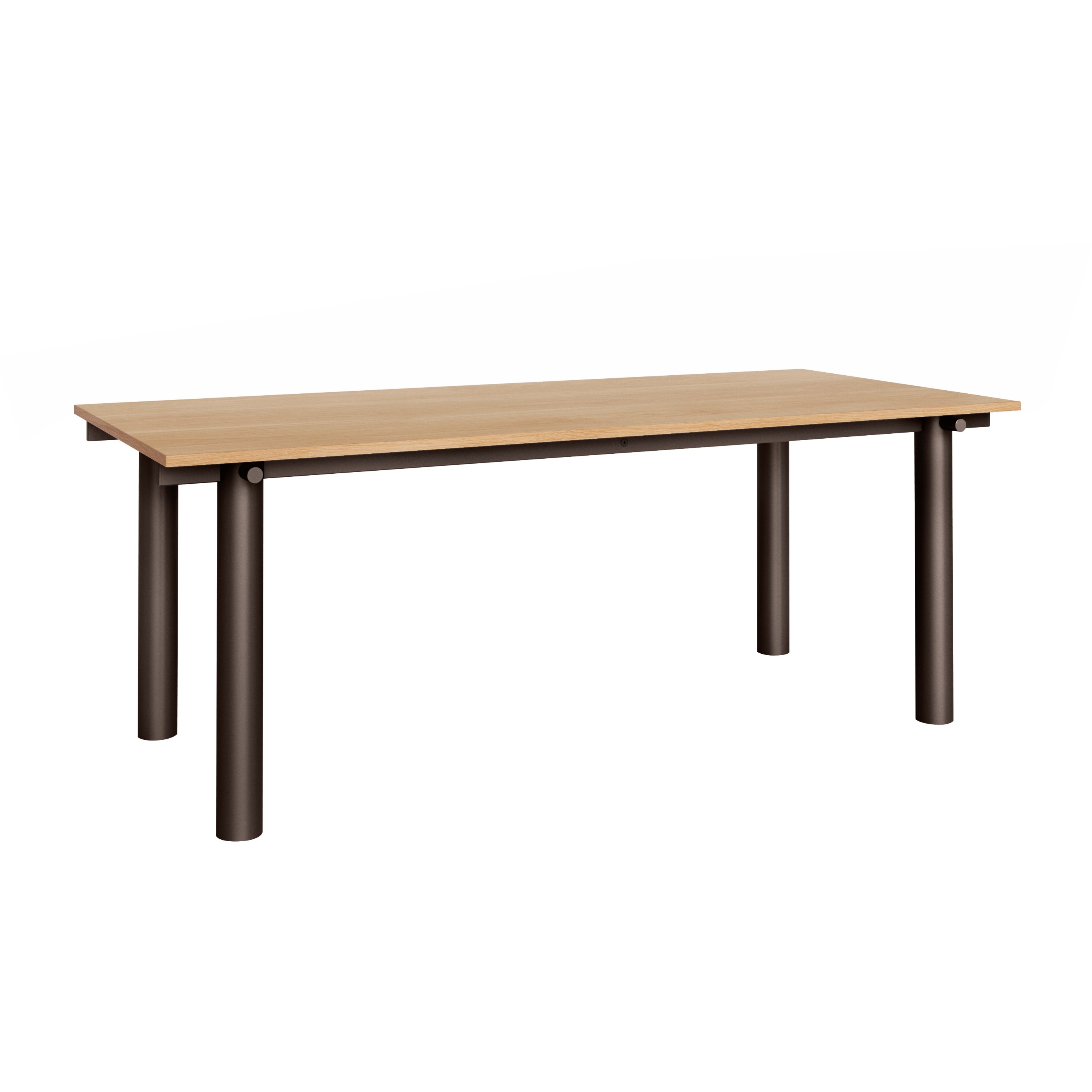 ATURA Table with Oak Top and Chocolate Base